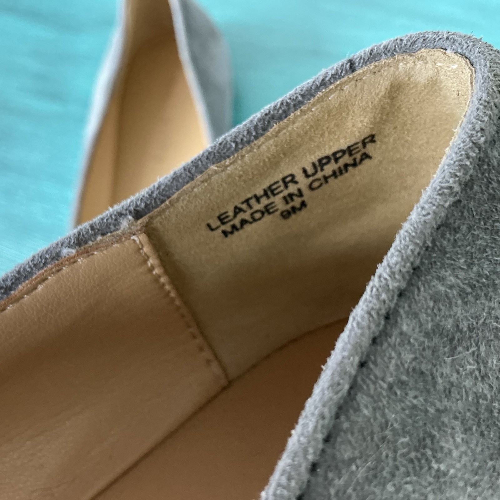Talbots Francesca Driving Moccasin Sz 9 Gray Suede Boho Chic Comfort Loafer Shoe