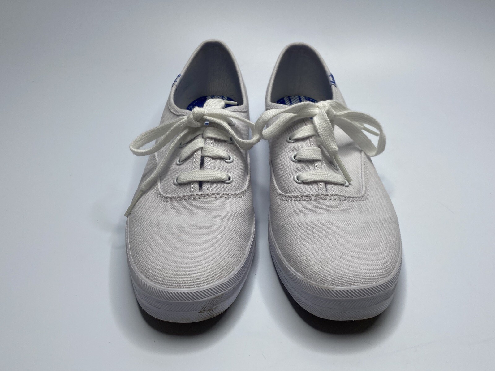 New Keds Womens White Canvas Champion Slip On Flat Shoes WF34000S Sz 9.5