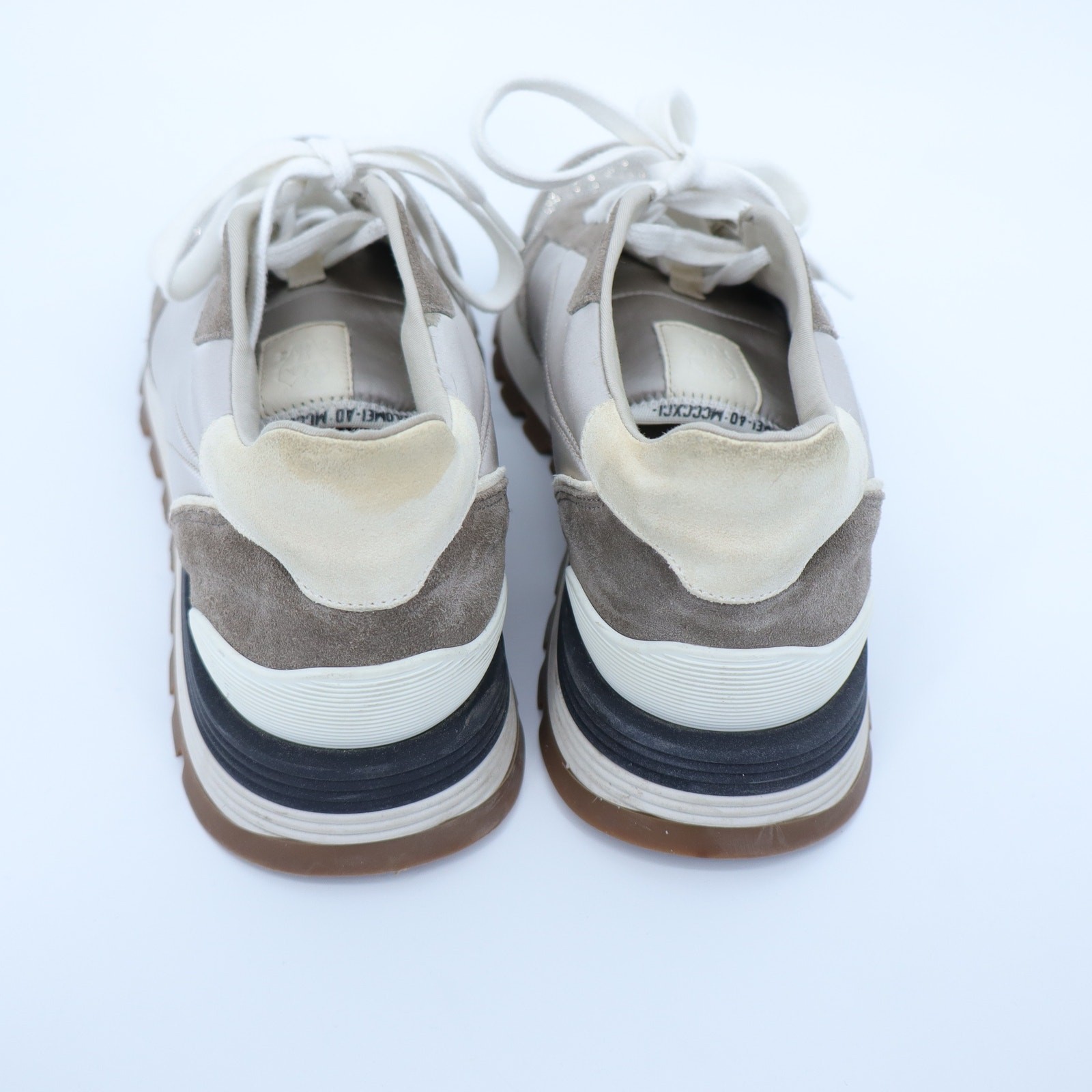 BRUNELLO CUCINELLI Monili Suede Sneakers Taupe and Beige Women’s 40.5/US 10.5