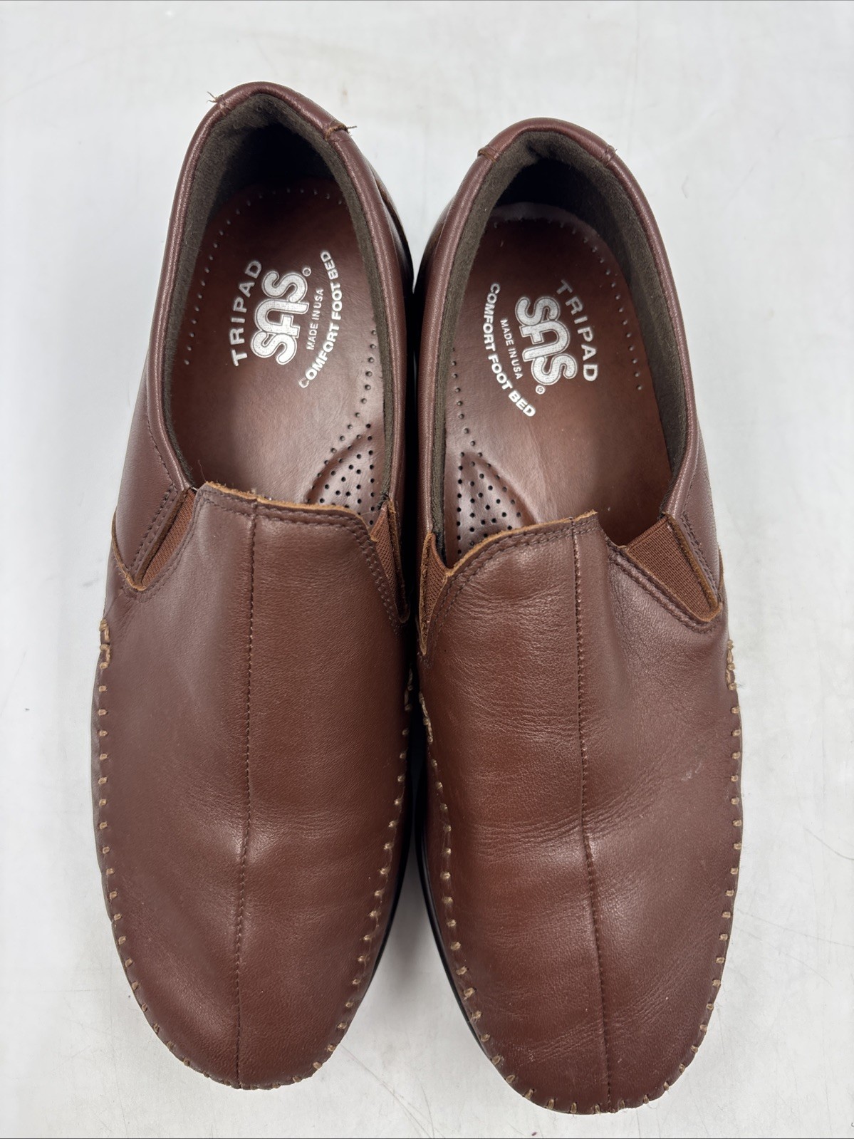 SAS Tripad Comfort Womens Work Shoes Size 7.5 W Brown Leather Hospital Clinic