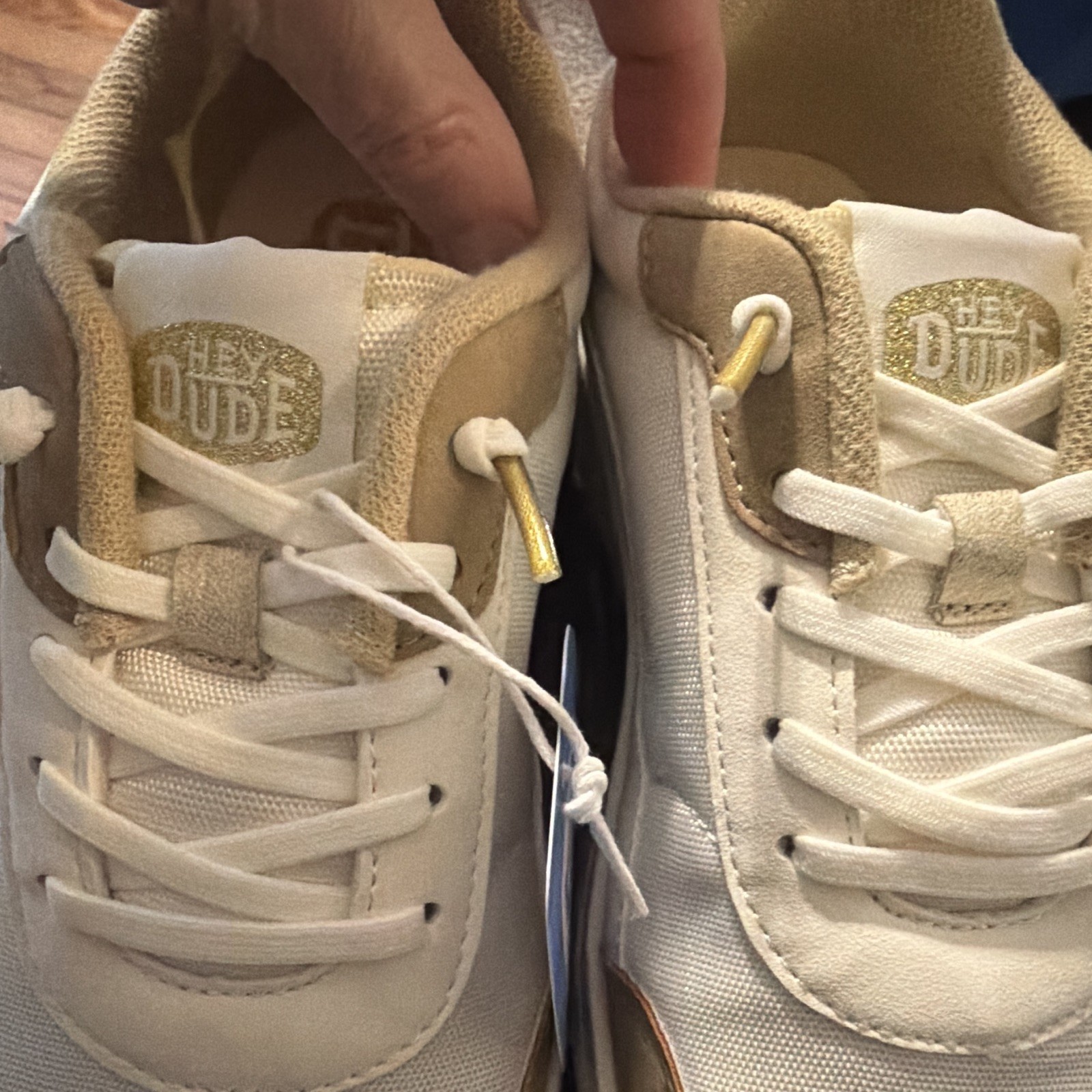 Hey Dude Hayden W Shine Women’s Tan/White Sneakers US 8 EU 39