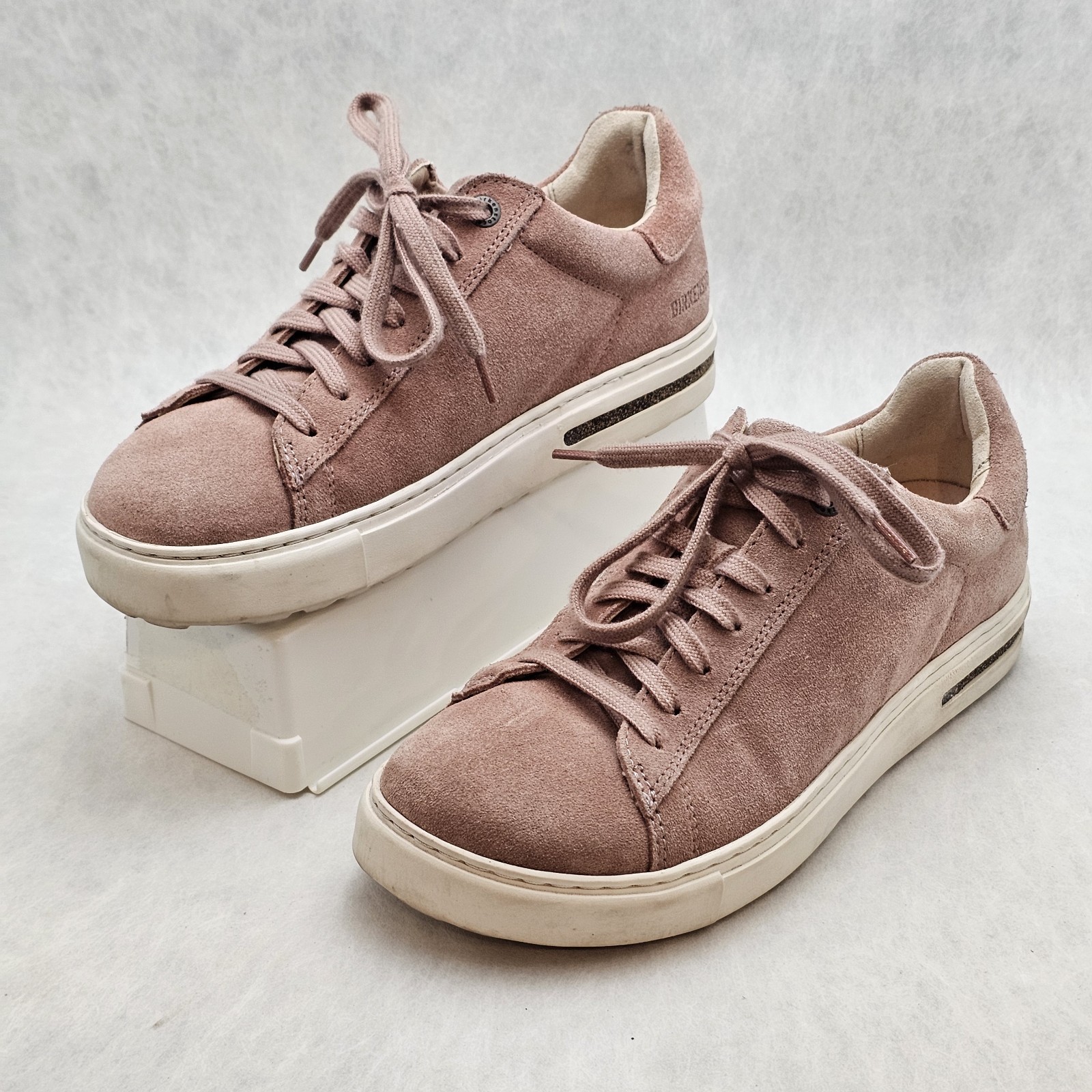 EUC Birkenstock Bend Low Suede Leather Sneakers Pink Clay Unisex Sz US 6½ EU 37