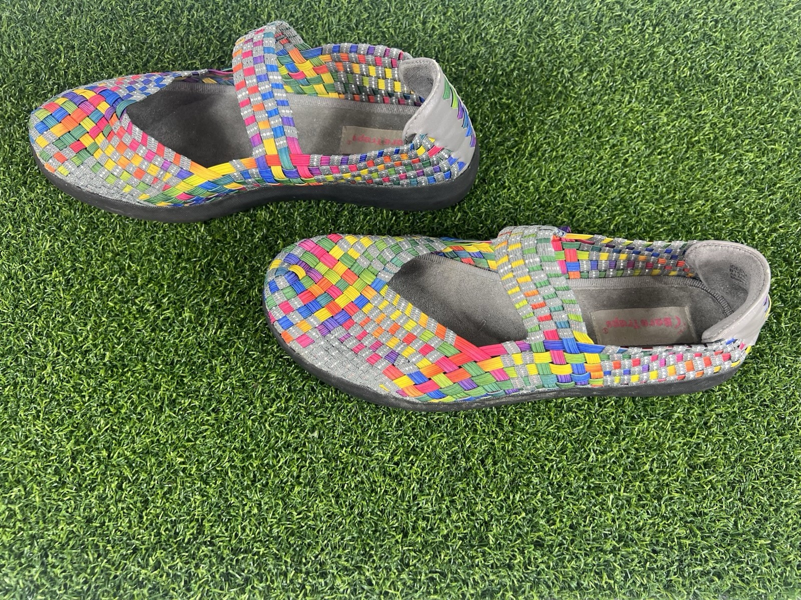 Bare Traps Ideena Mary Jane Women’s 7M Basket Weave Flats Multicolor Stretchy
