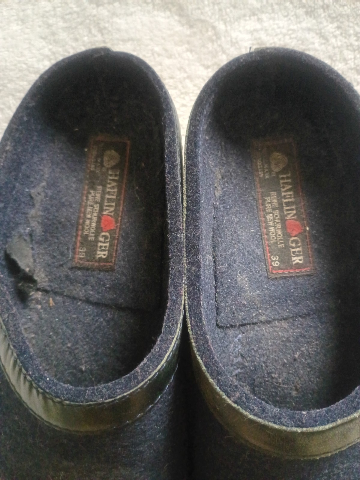 Haflinger 39 Wool Clogs Blue