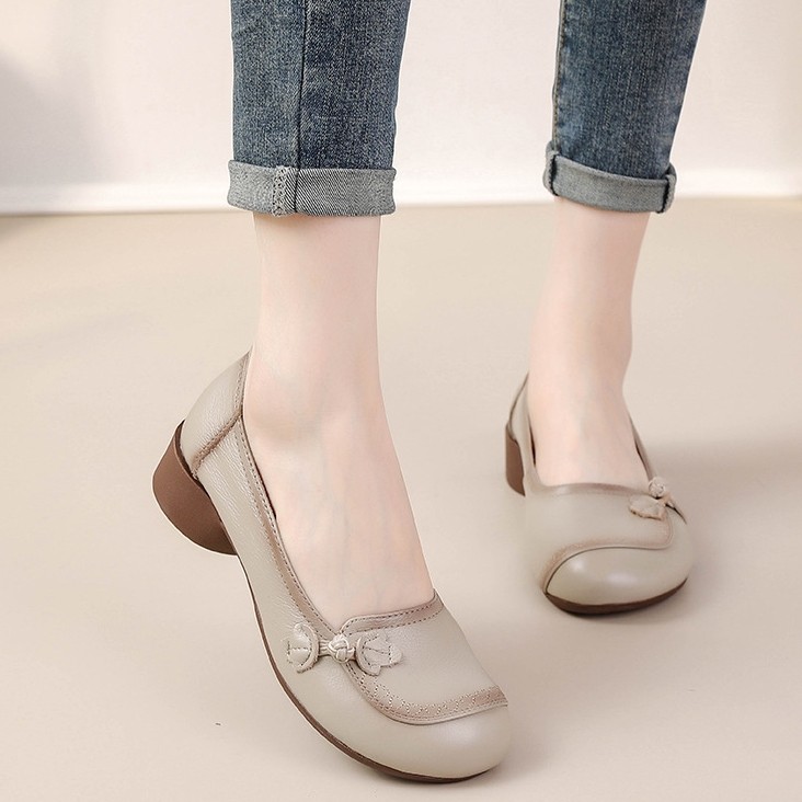 Women Slip On Loafers Vinatge Knot Low Heel Comfort Casual Working Mom Shoes