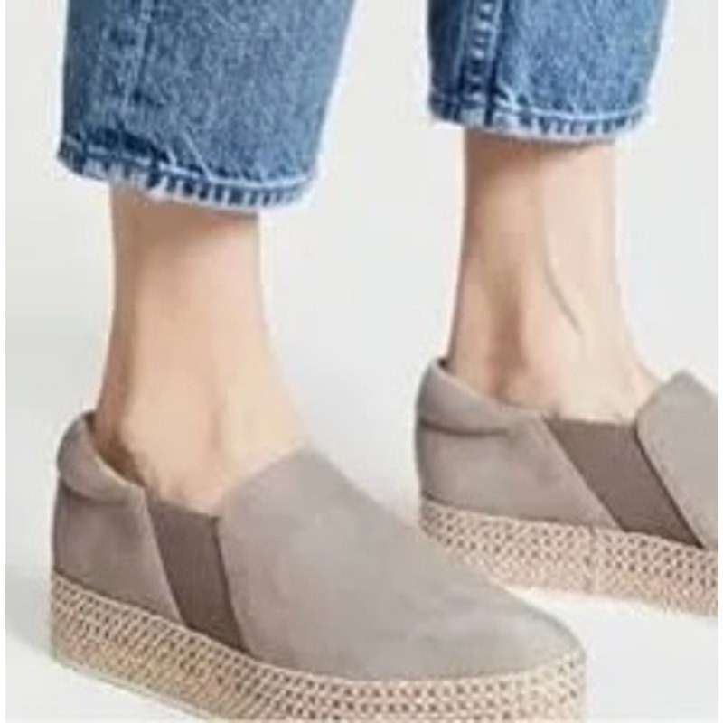 Vince Women’s Wilden Suede Espadrille Dove Gray Slip On Sneaker Platform 9 1/2