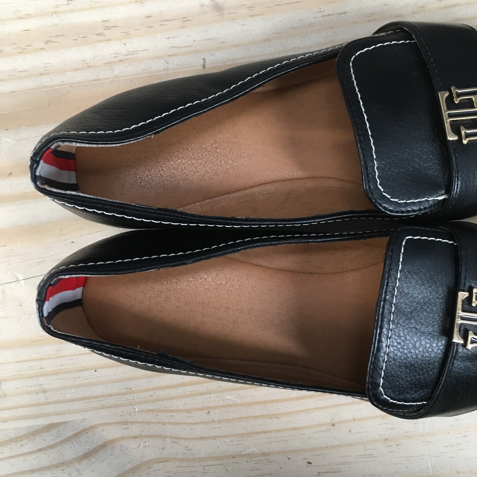 Tommy Hilfiger Trudiy Loafer Shoes Womens 8.5 M Casual Low Faux Leather Black