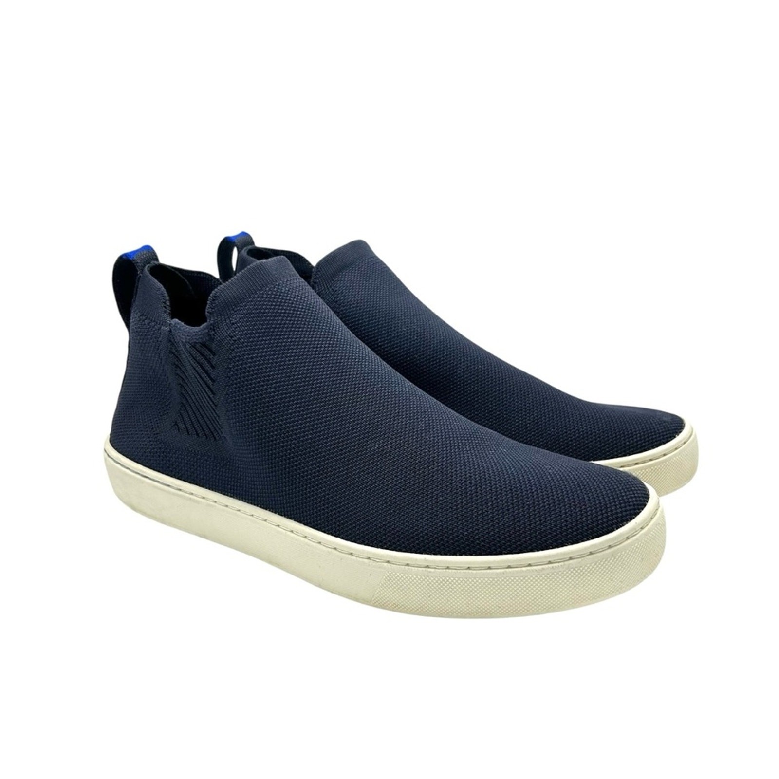 Rothy’s The Chelsea Nightfall Navy Size 9.5 Knit High Top Sneakers Sustainable
