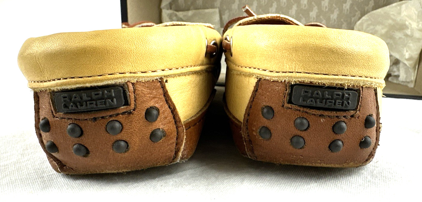 Ralph Lauren Moccasin Soft Leather Shoes Women Sz 6 1/2 B w/Box, Free Ship