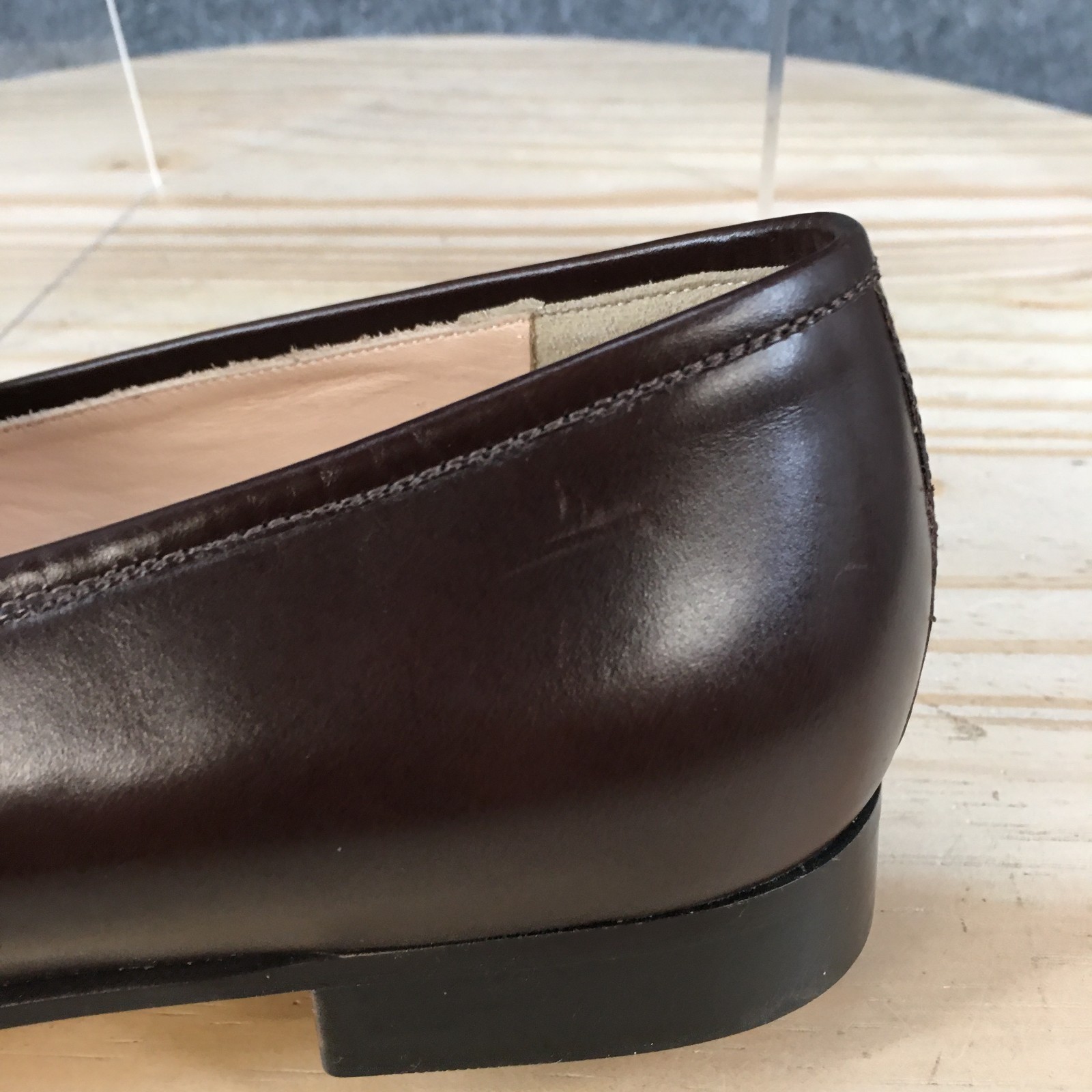 NEW J Crew Shoes Womens 10.5 Casual Slip On Moc Toe Flat Loafers Brown Leather