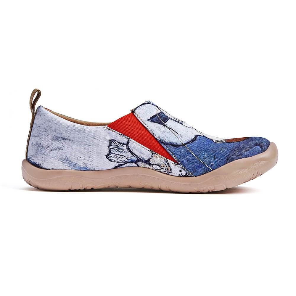 Women Size 5-11 UIN Slip On Shoes Canvas Comfortable Loafers “Child with Dove”