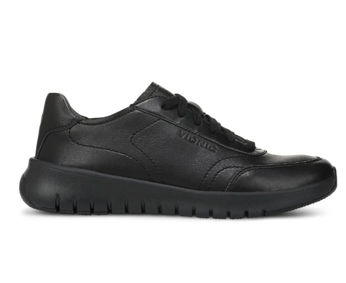 New! Vionic Uptown Sneaker – Black Leather