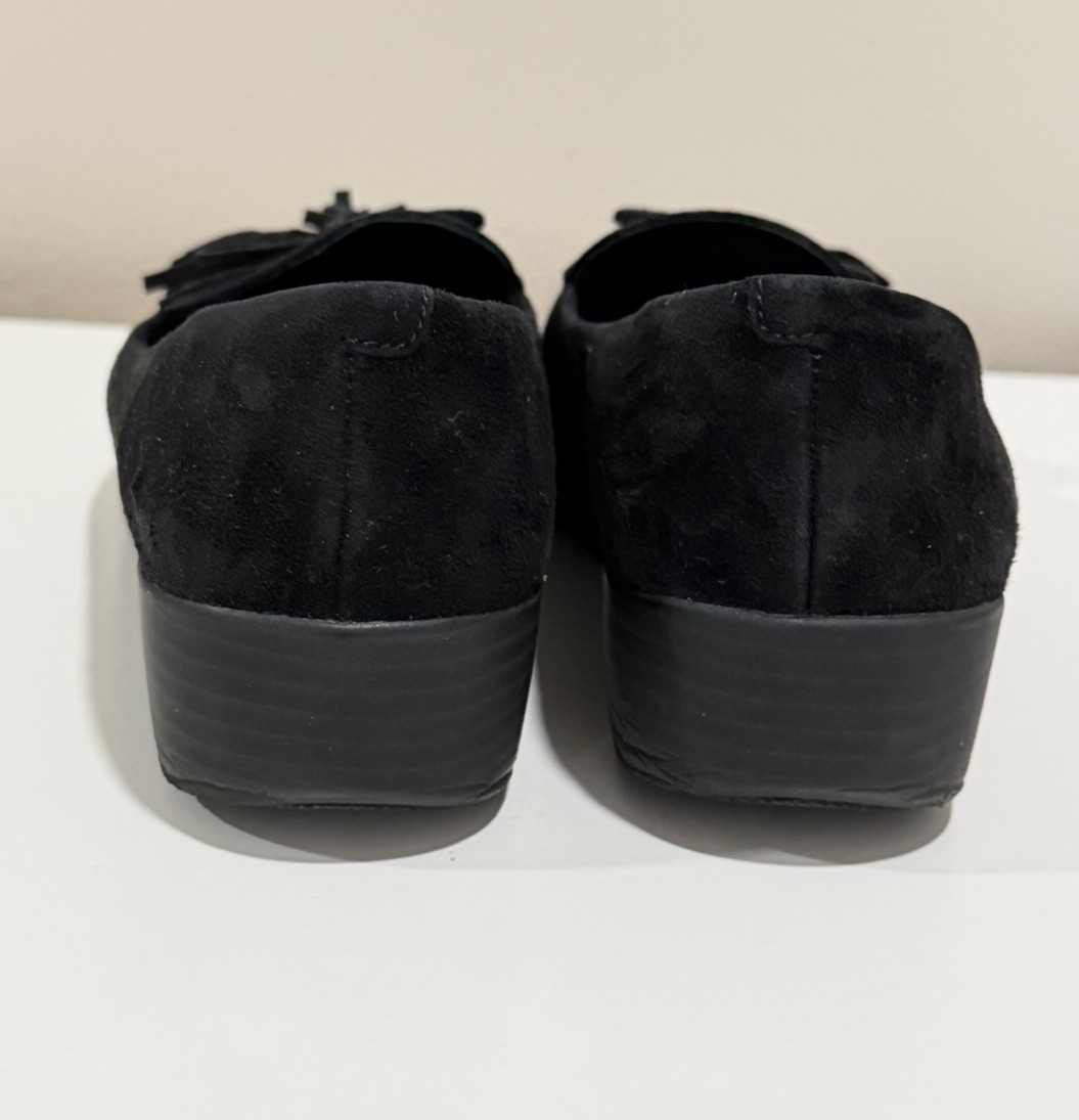 FitFlop Sneakerloafer Black Suede Comfort Loafers Women Size 7.5