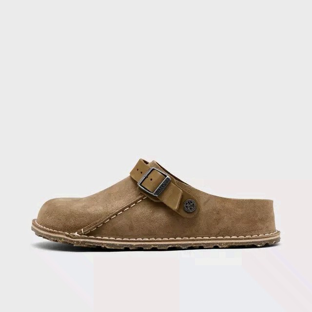 Women’s Birkenstock Lutry 365 Suede Clog Shoes Grey Taupe