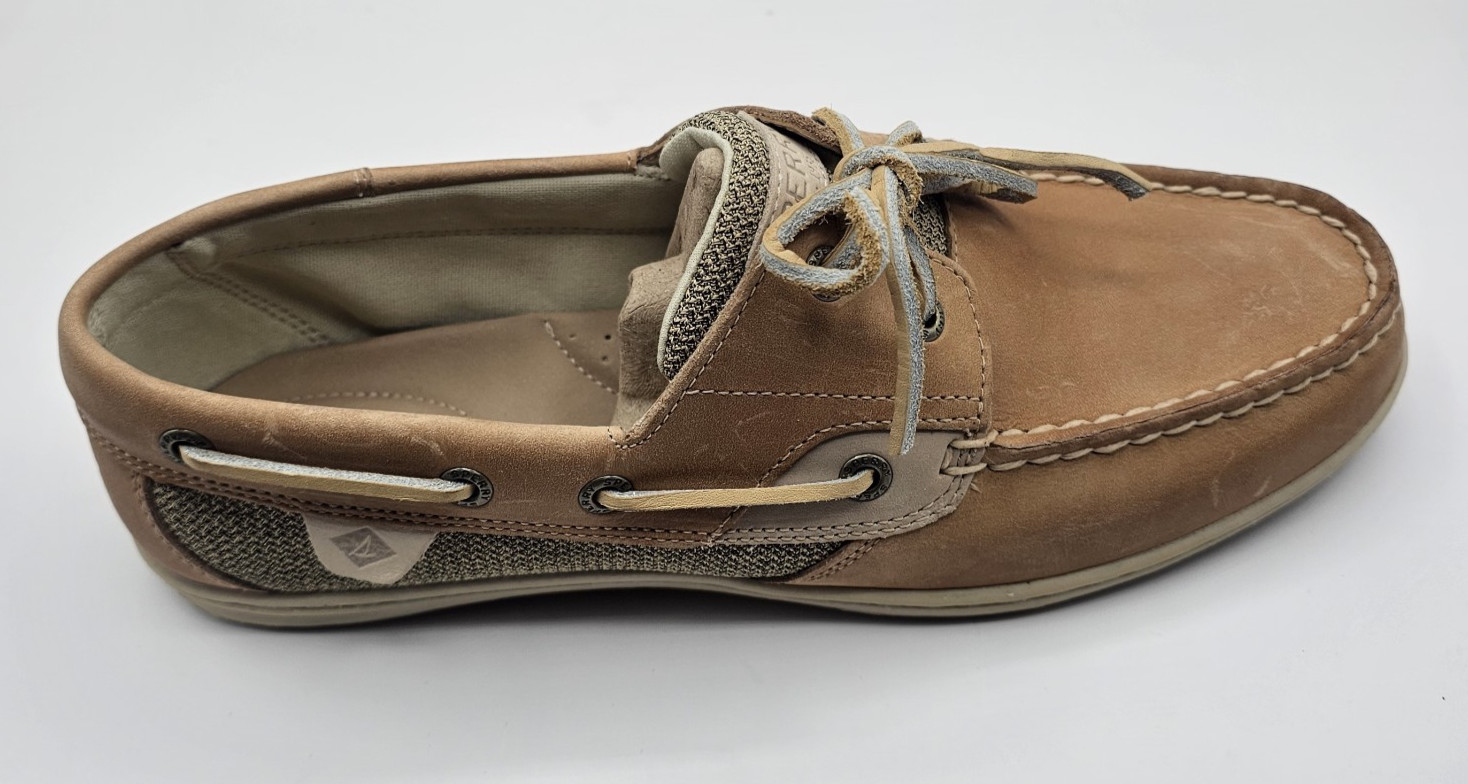 Sperry Top-Sider Women’s Koifish Boat Shoe Leather Oat Size 10 Wide New w/box