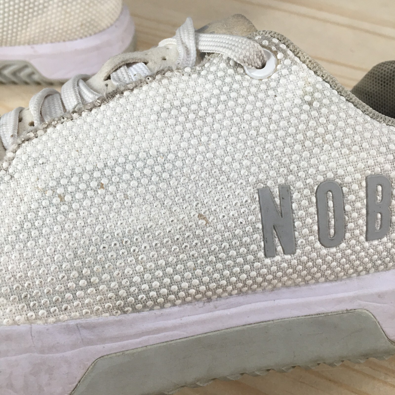 No Bull Shoes Mens 7 Womens 8.5 CrossFit Running Sneakers White Lace Up Low