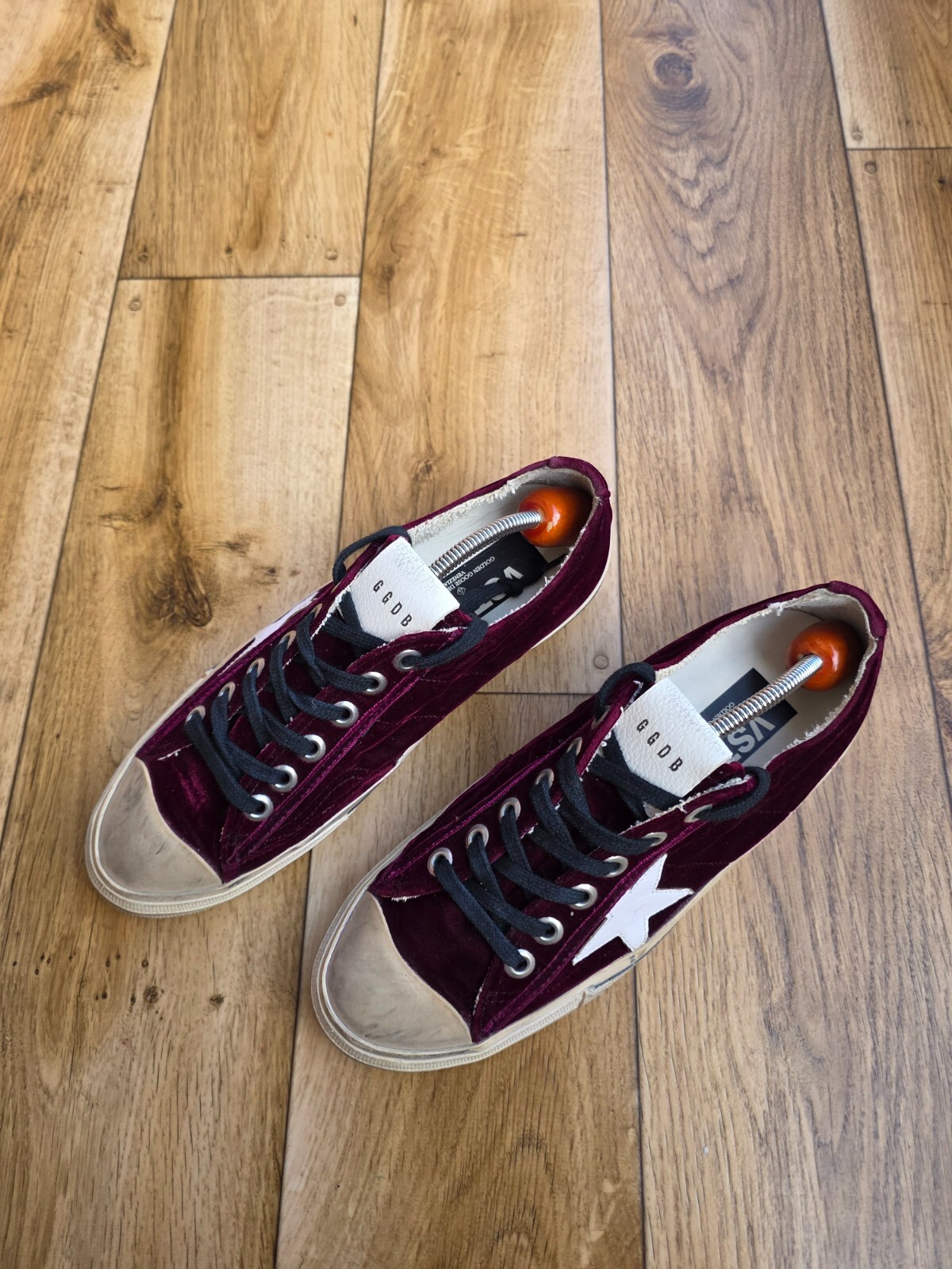 GOLDEN GOOSE VSTAR 2 DELUXE BRAND BURGUNDY SIZE 40 EU, 9.5 US, 7.5 UK