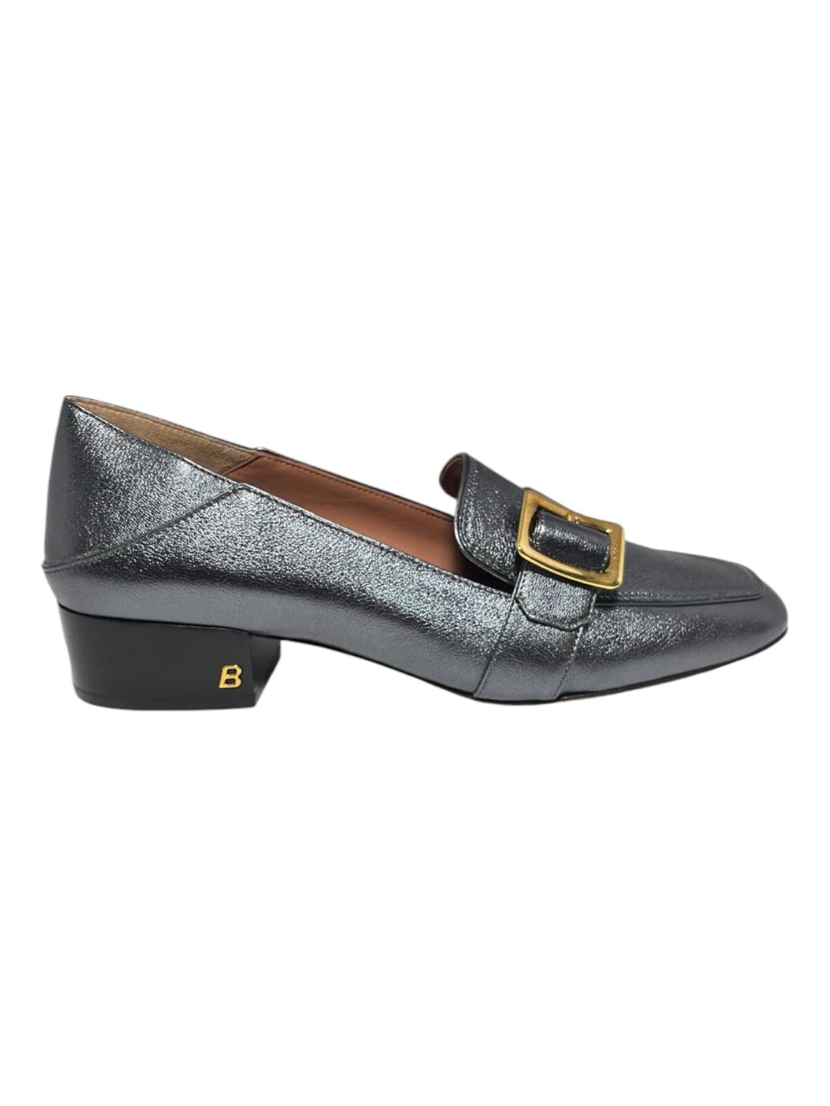 Bally Janelle 6217720 Ladies Metal Gray Loafers Leather MSRP $870