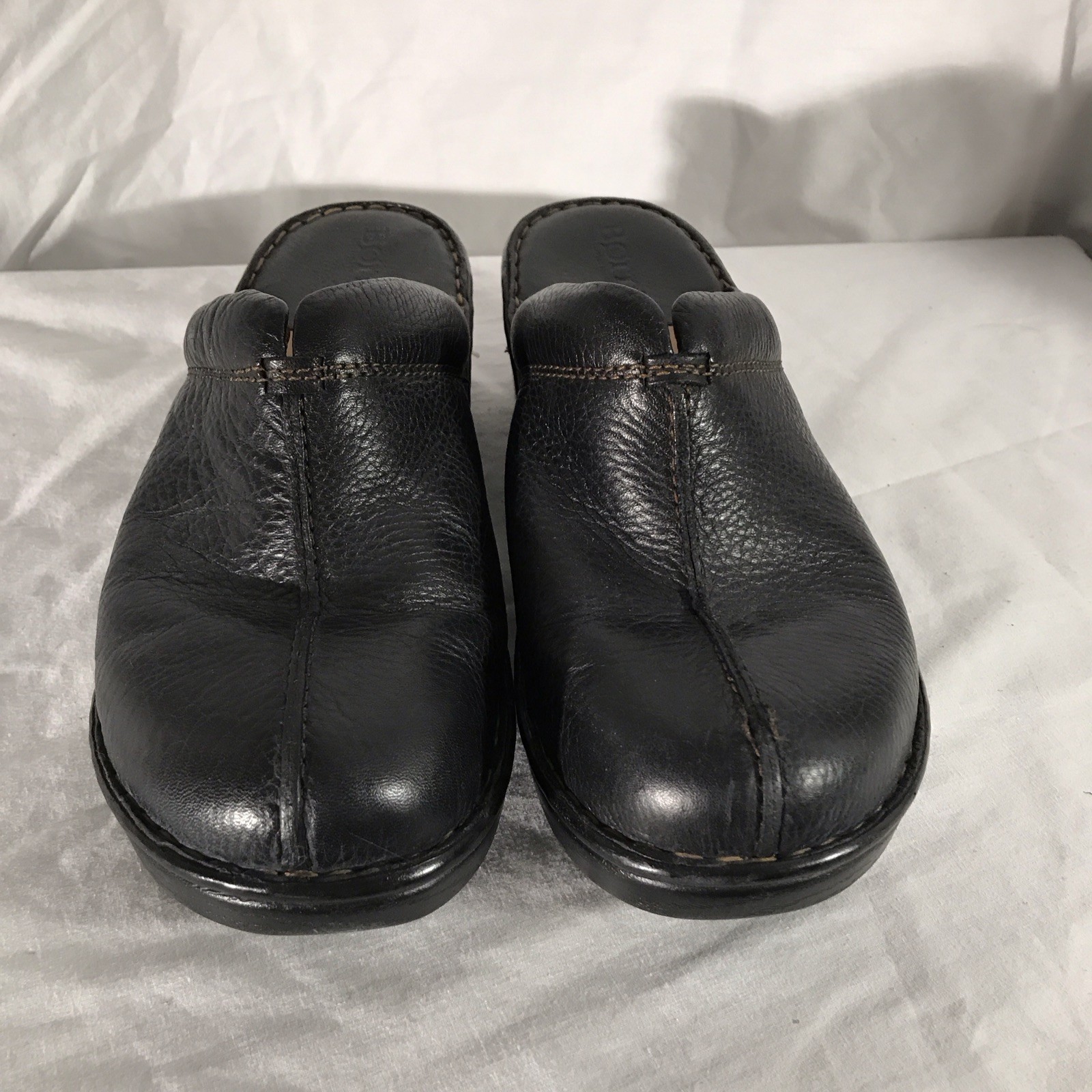 Børn B73500 Women’s Black Leather Slip-On Mule Clogs 10 M/W EU 42 CQG13