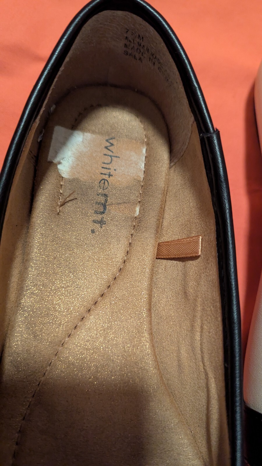 White Mt. Women’s Slip On Beige/Black Faux Leather Cap Toe Shoes US Size 7.5M