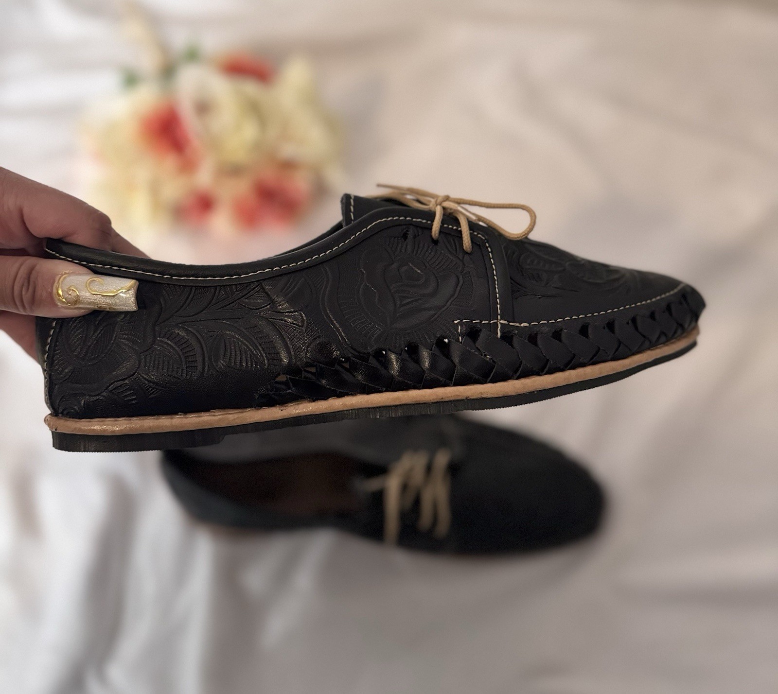 Artisanal Woman Shoes Pasitos Felices” 0 Leather Made In Mexico Size 9