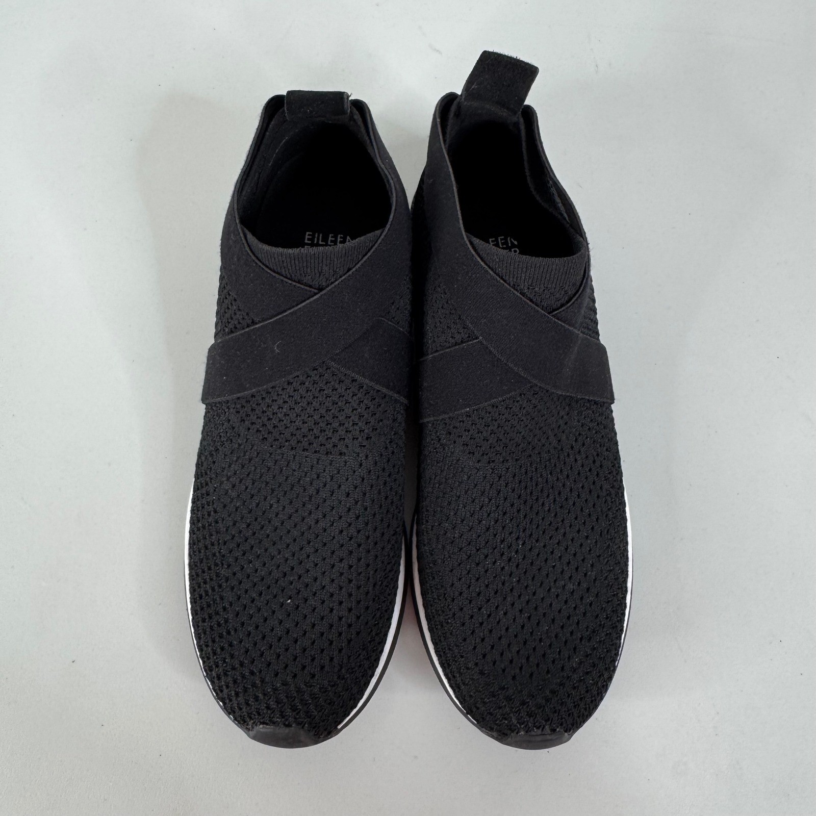 Eileen Fisher Zing Sustainable Stretch Knit Sneakers in Black Size 8