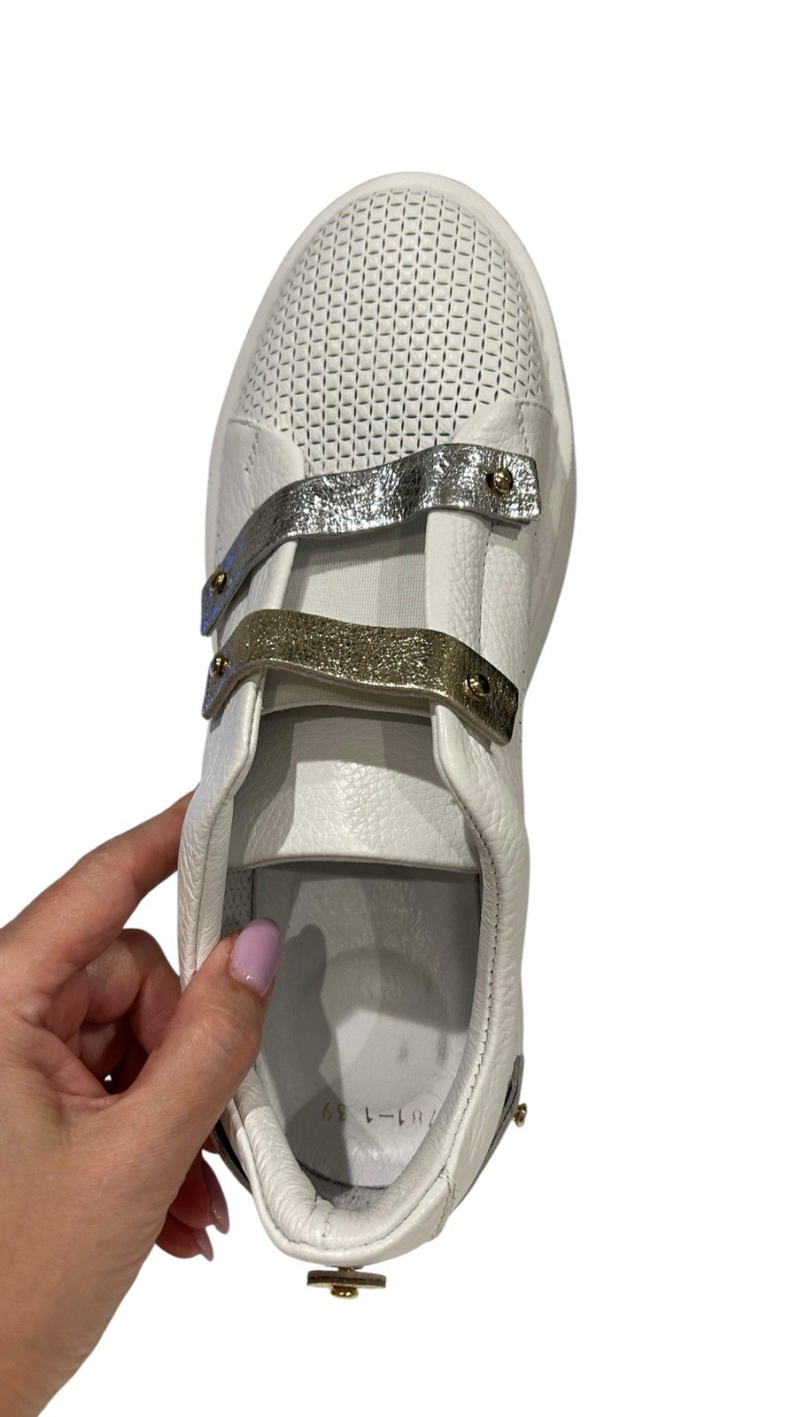 White 100% Leather Summer Shoes, Size 10