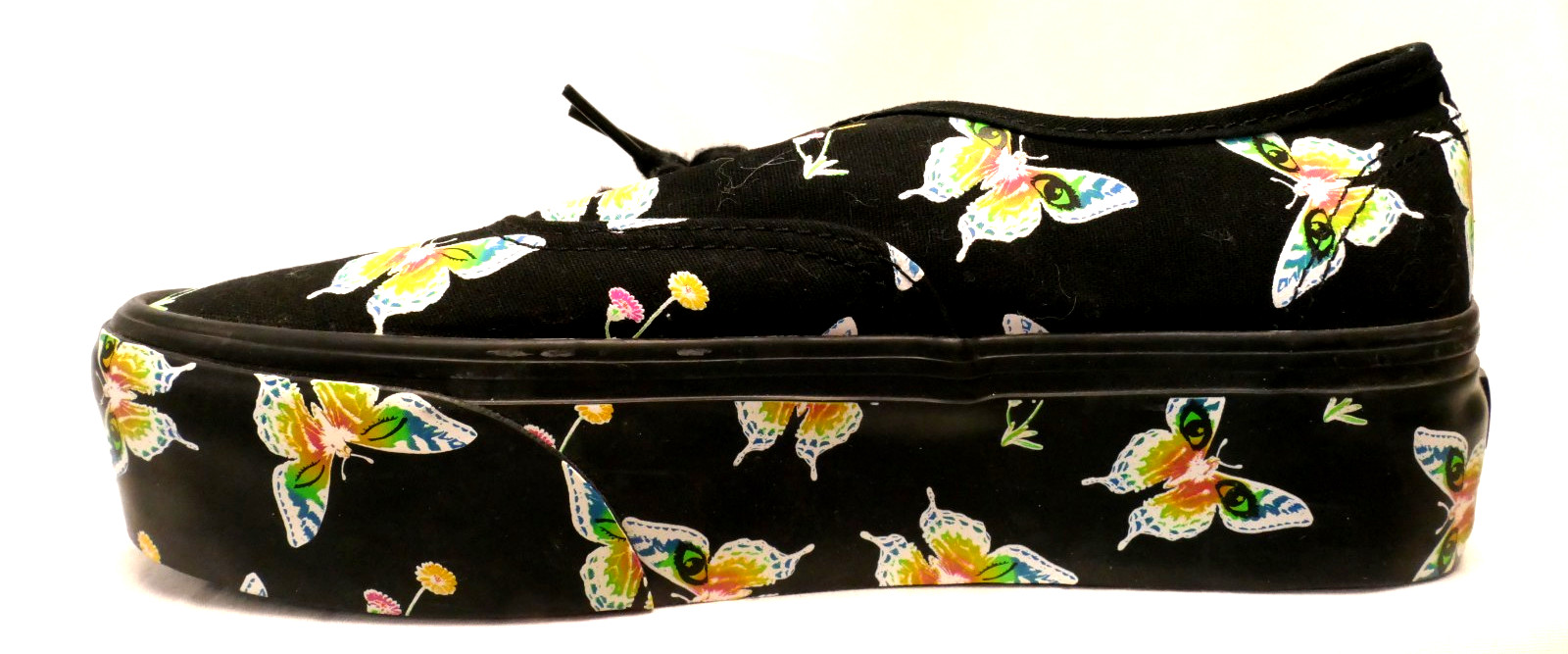 Van’s “Off the Wall” Women’s Platform Sneakers size 8 black with butterfly print
