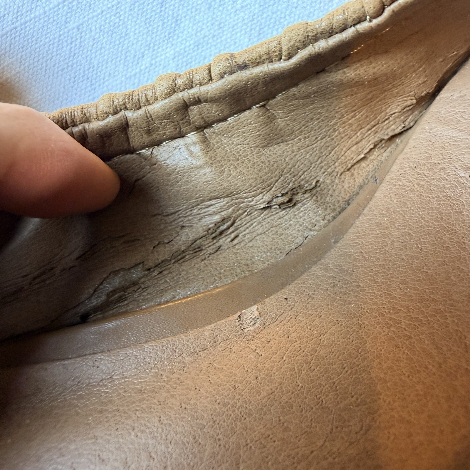 Lucky Brand Shoes Womens 8.5 M Camel Tan Leather Wedge Ballet Flats Bohemian