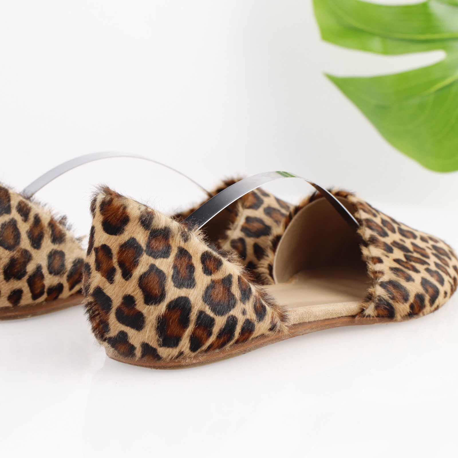 Jenni Kayne Womens D’Orsay Flat Size 40 10 Brown Leopard Pointed Pony Hair Shoe