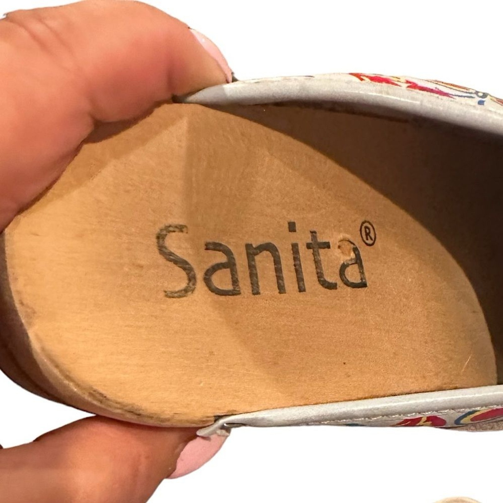 SANITA FLORAL HEARTS BUTTERFLY OPEN BACK WHIMSICAL CLOGS MULES