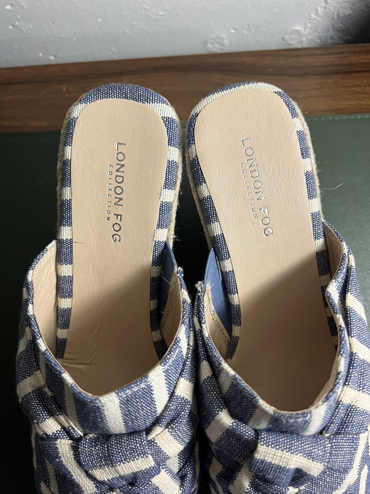 LONDON FOG Womens Heidi Espadrille Wedge Sandals w/ Knotty Bow Detail Size 9.5M