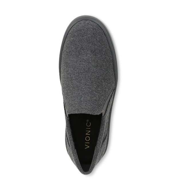 NEW VIONIC Ellen Platform Slip On Sneaker, Dark Grey Wool Flannel