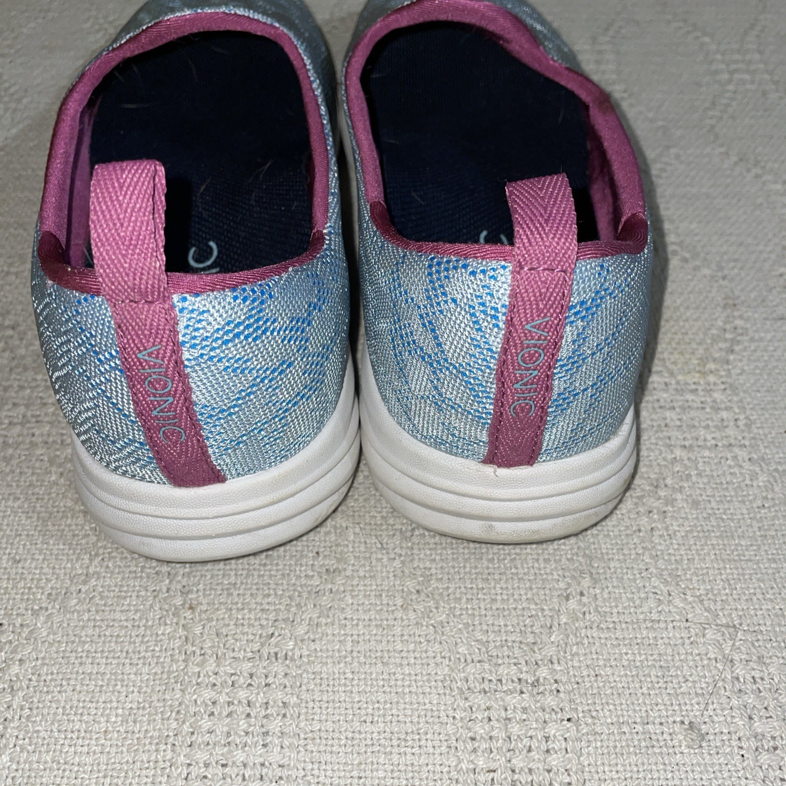 Vionic Womens Sport Shoes Size 8 M Blue Fabric Athleisure Activewear Fun