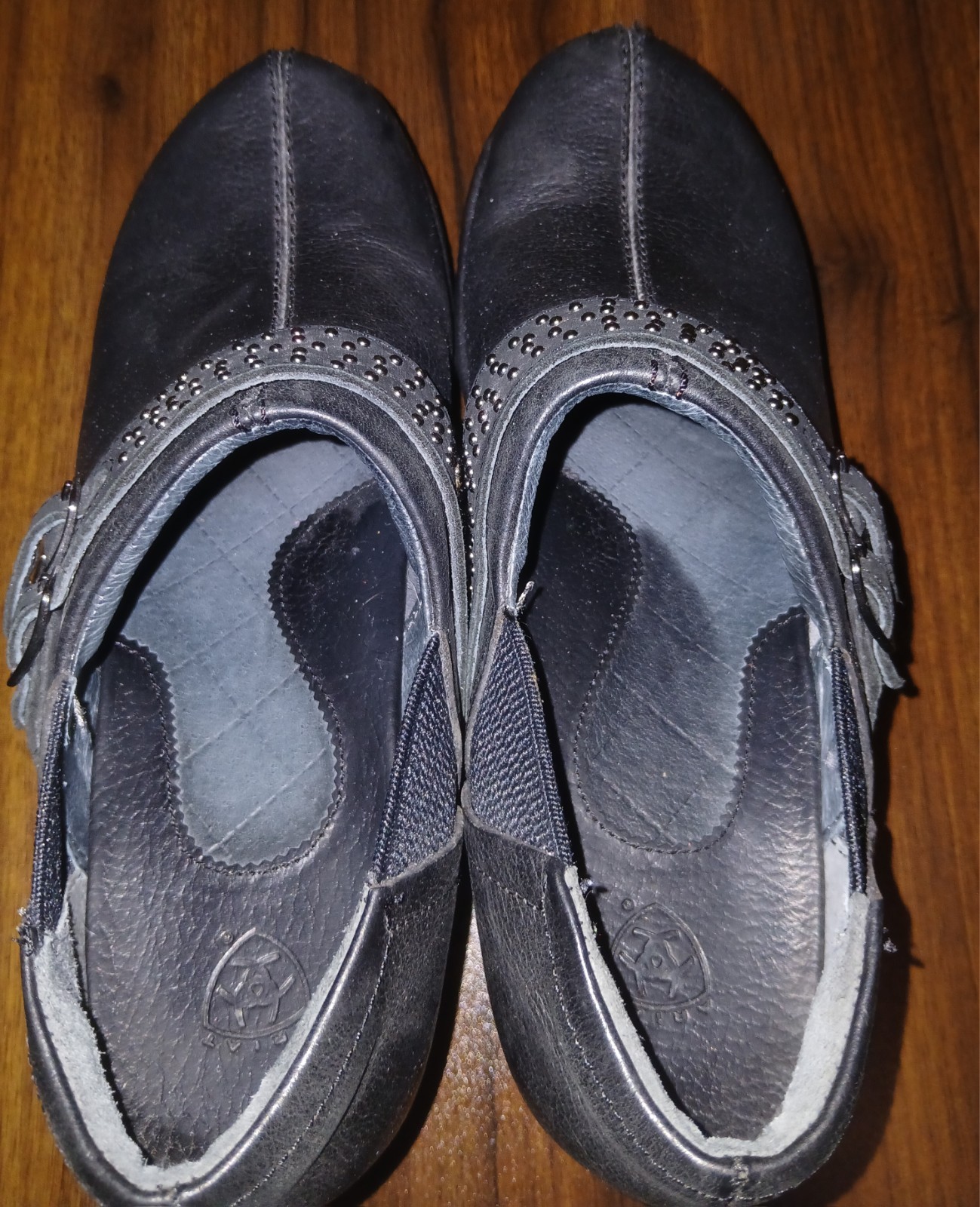 Ariat Shelia Clogs Black Leather Studded Western Casual Y2K SIZE 9B