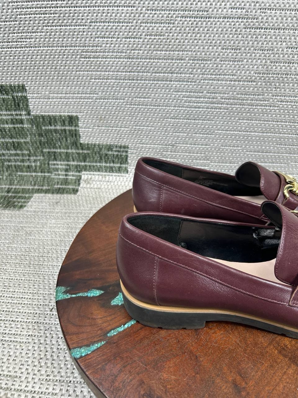 Kate Spade Shoes Womens Size 10 M Kolby Loafer Burgundy Leather Horsebit Slip On