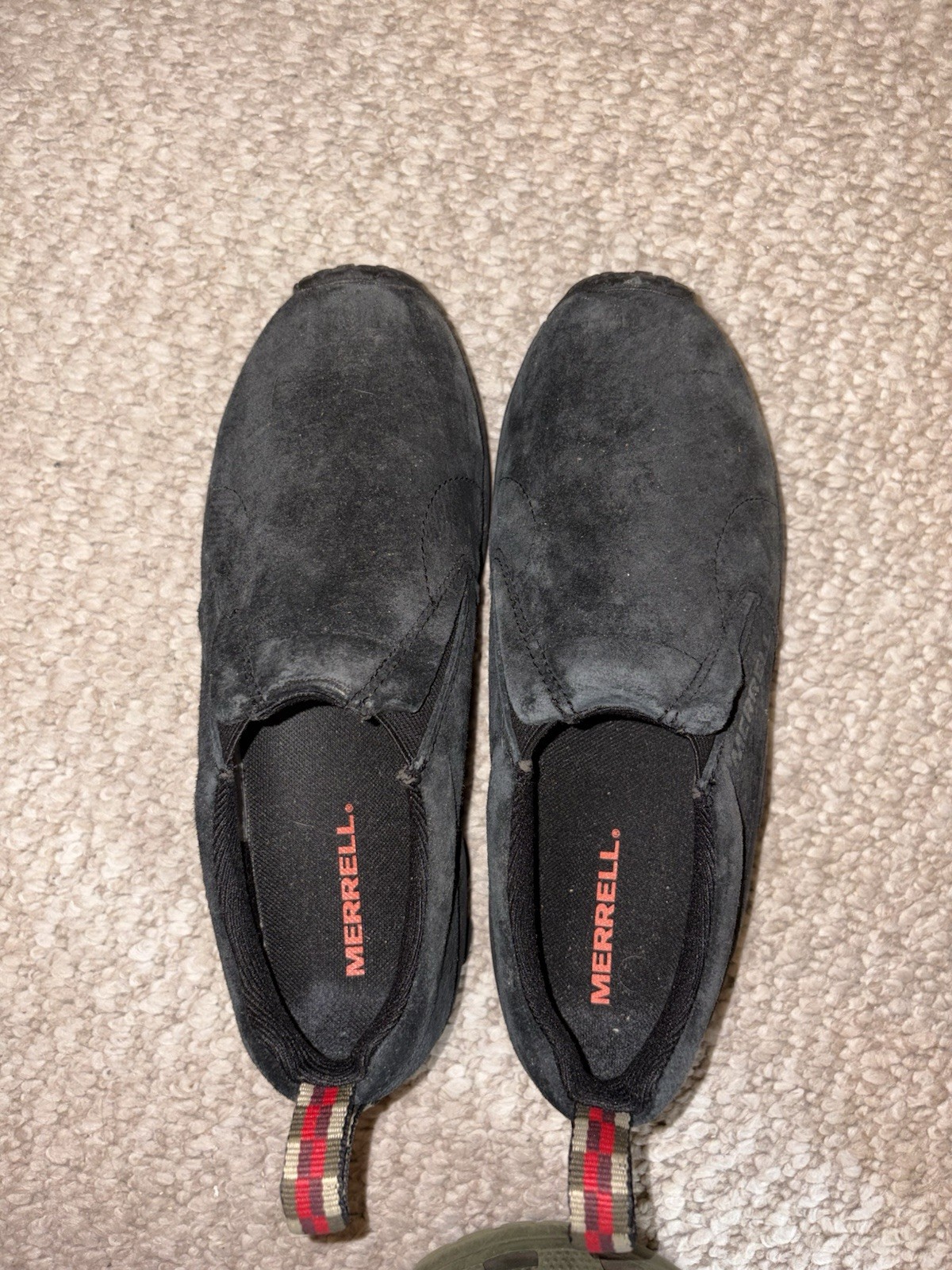 Women’s- Merrell Jungle Moc Slip On Shoes- SZ 8W Black Suede Comfort Slip On 🔥