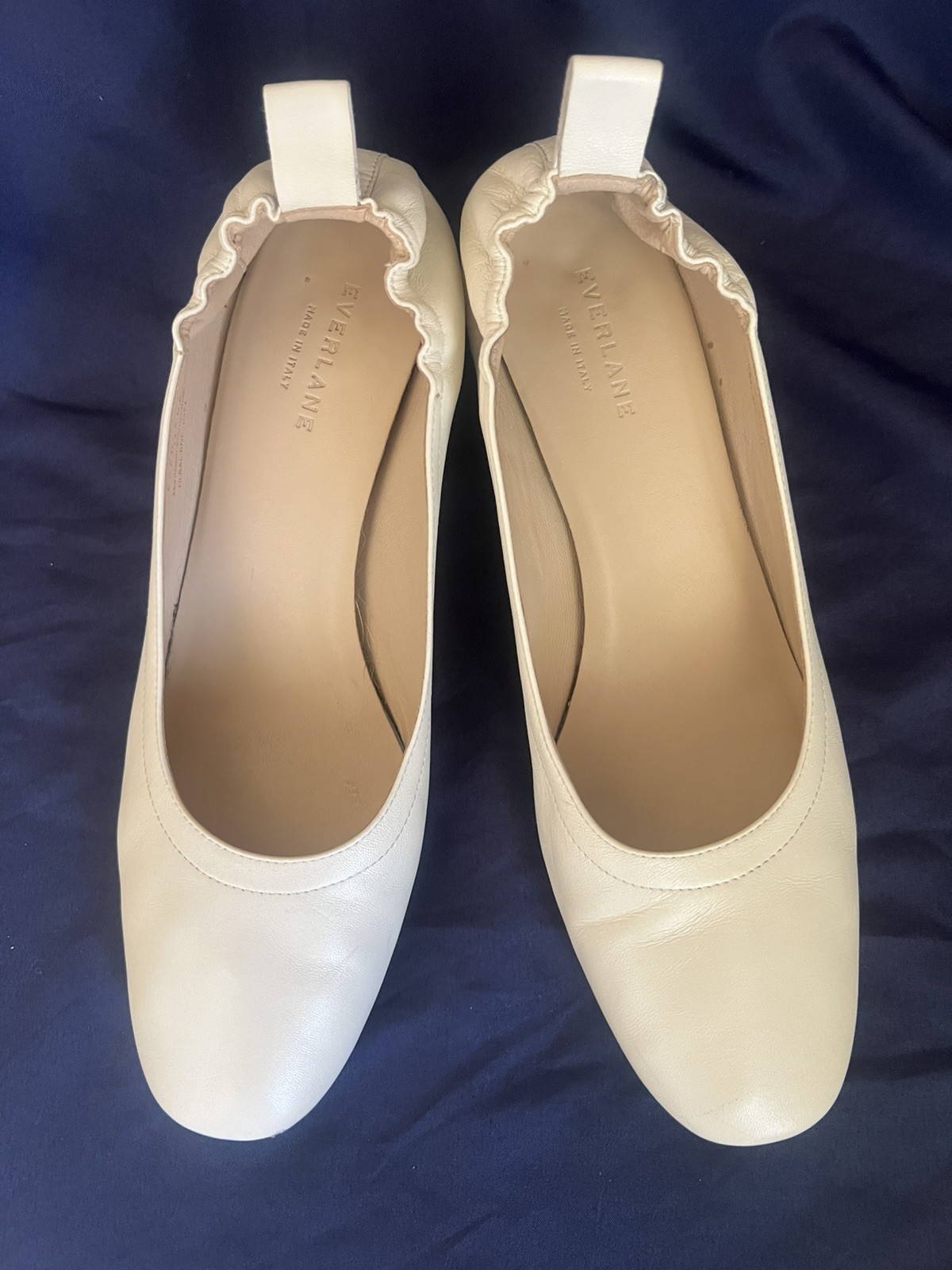 Everlane The Day Heel Closed Toe Blocked Heeled Shoe Women 11 Ivory Classic Luxe