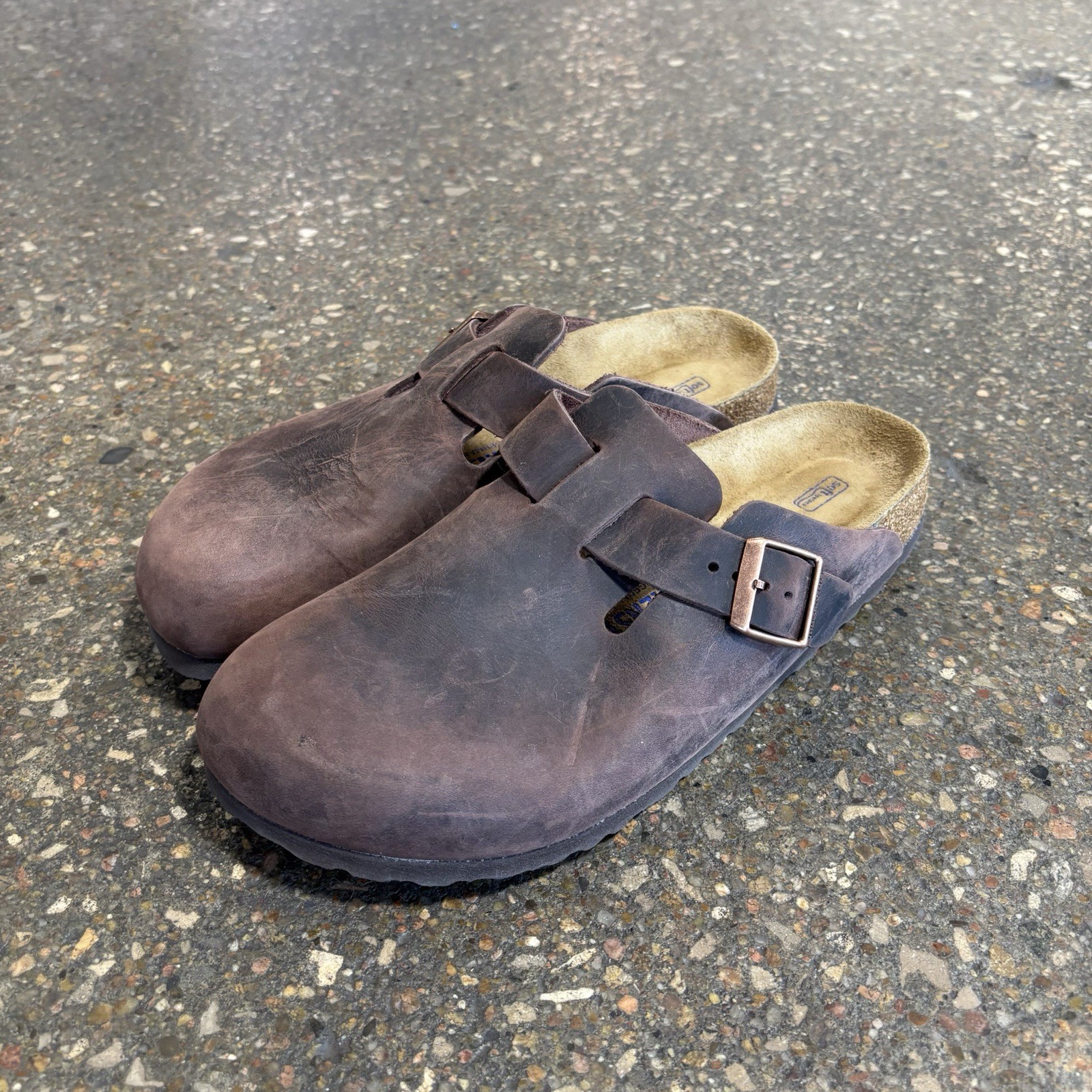 Birkenstock Boston Clogs Brown Leather Size 41EU Made In Germany Good Condition