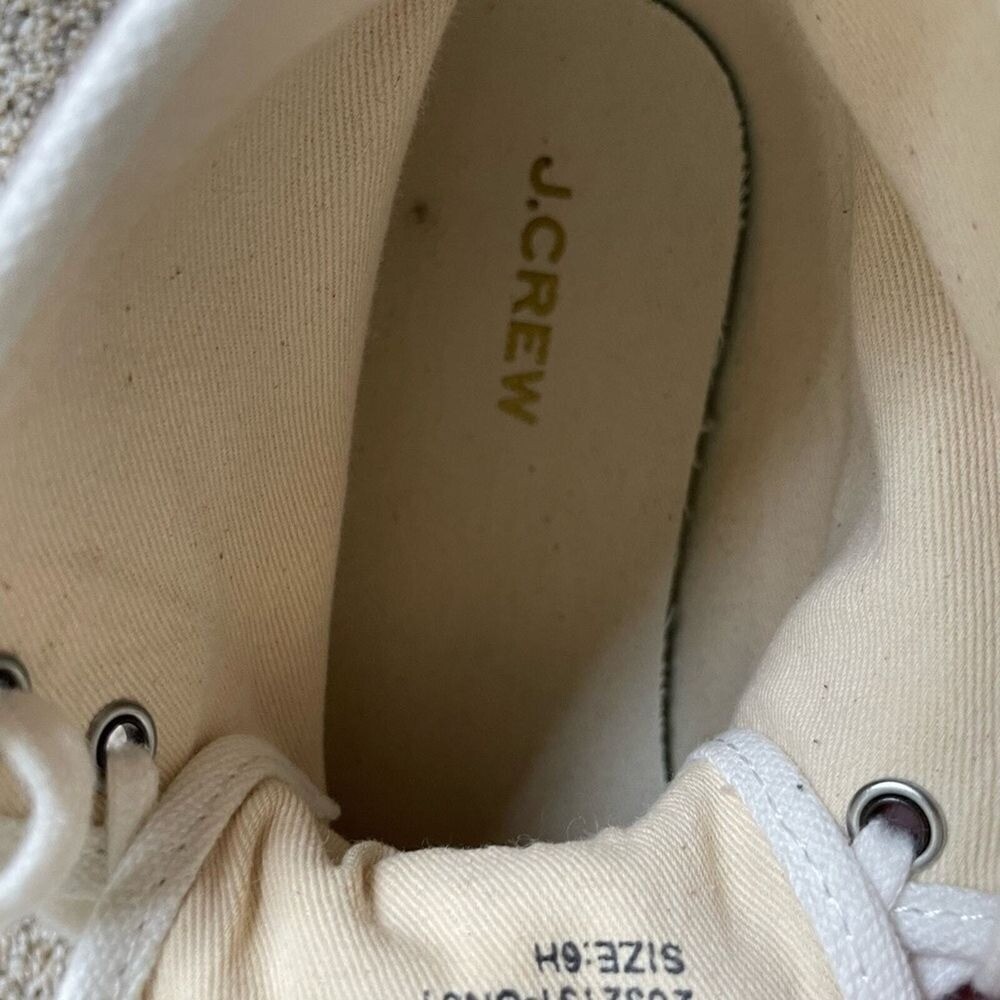 J.Crew – Classic High-Top Sneakers Upper Cloth & Rubber Sole – Cream – Size 6.5