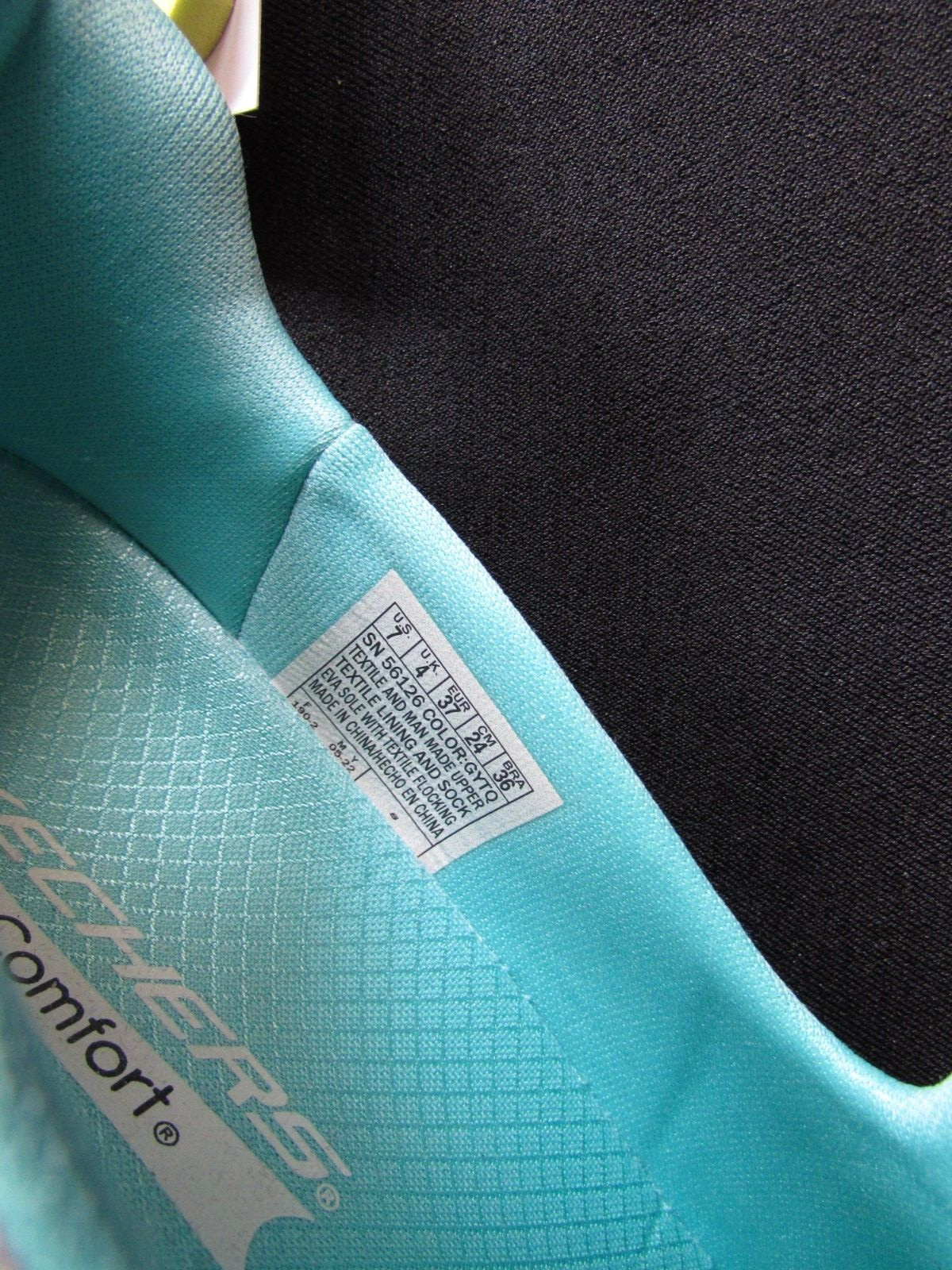 Skechers Ladies’ Arch Comfort Athletic Slip On Shoe Gray/Teal Synthetic Size 7.0