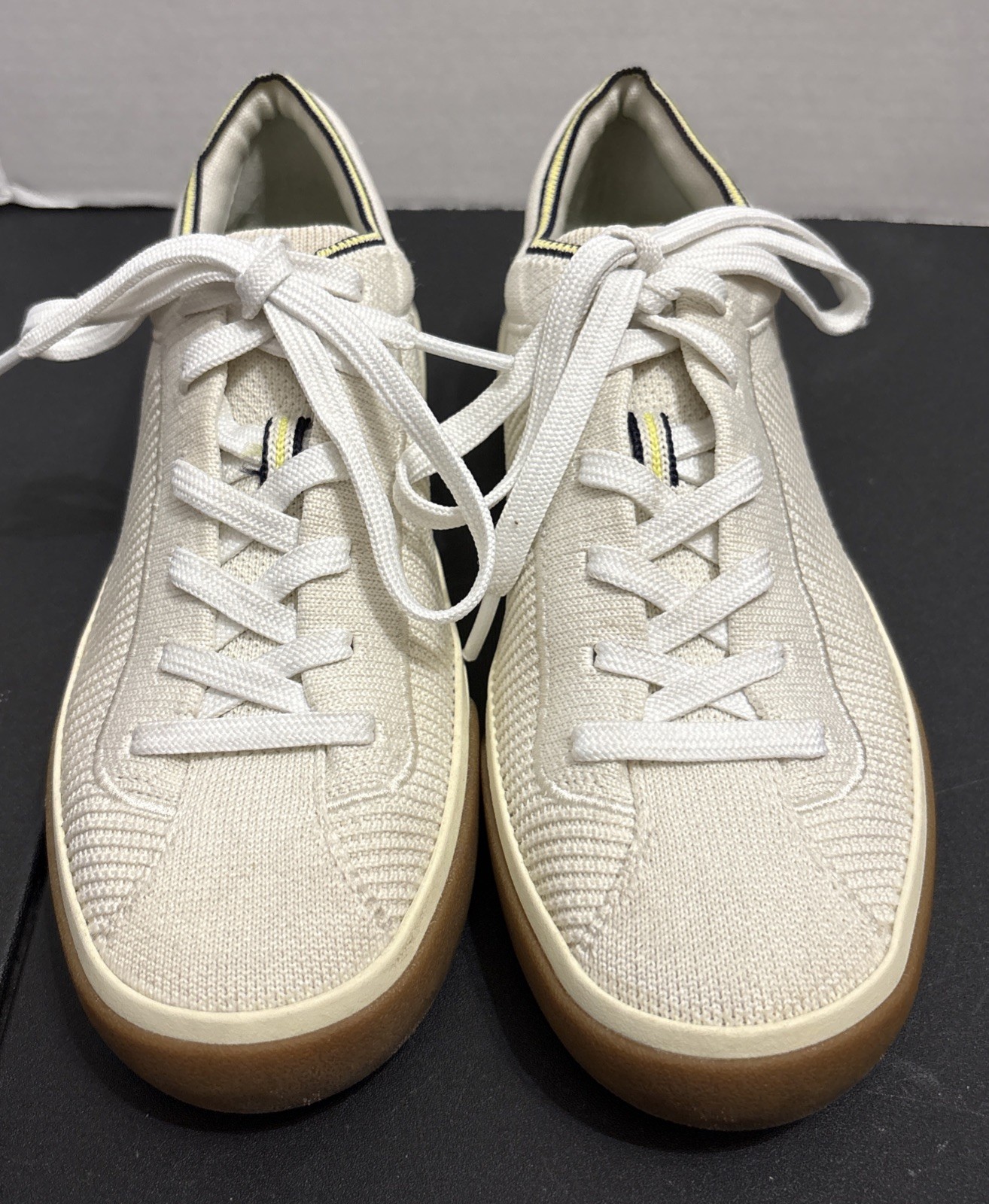 ROTHY’S Casual Shoes Womens Size 6 The Lace Up Blonde Cream Sneakers NO INSOLES