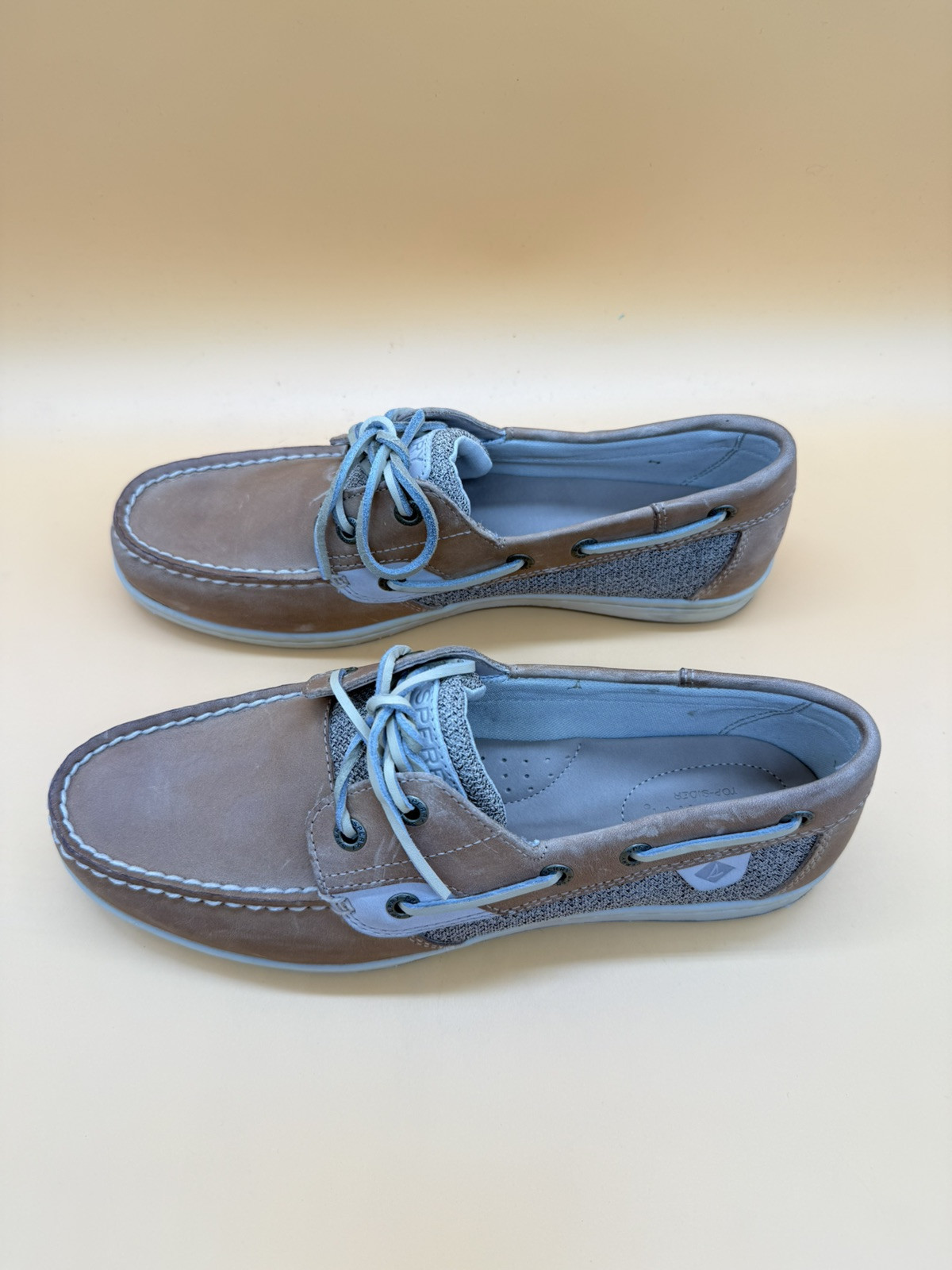 Sperry Women’s Koifish Linen Oats Boat Shoes – Tan – Size US 8.5 – STS95589