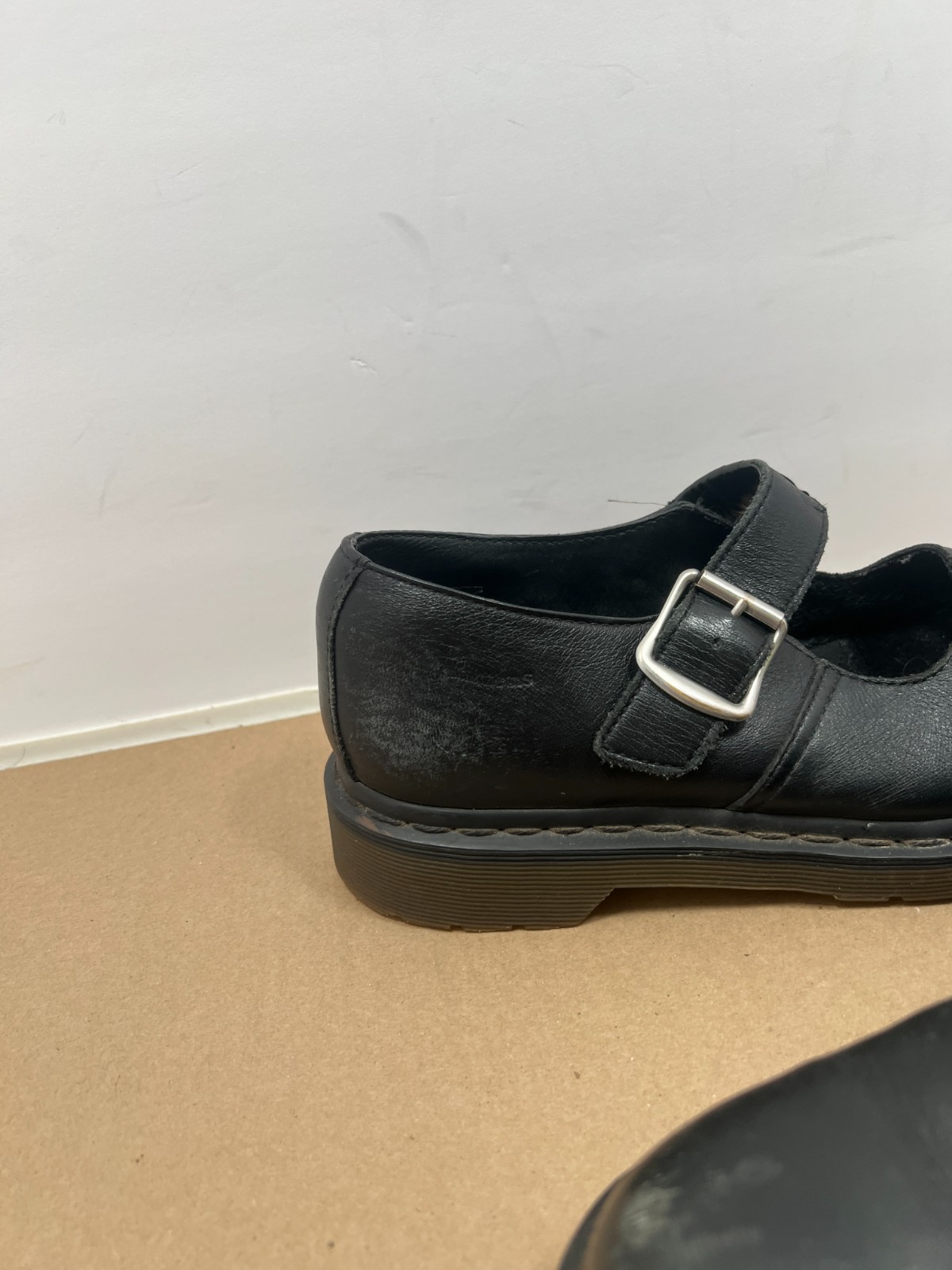Dr. Martens Polley Mary Jane Shoes Black Buckle Adjustable Comfort Womens Sz 7