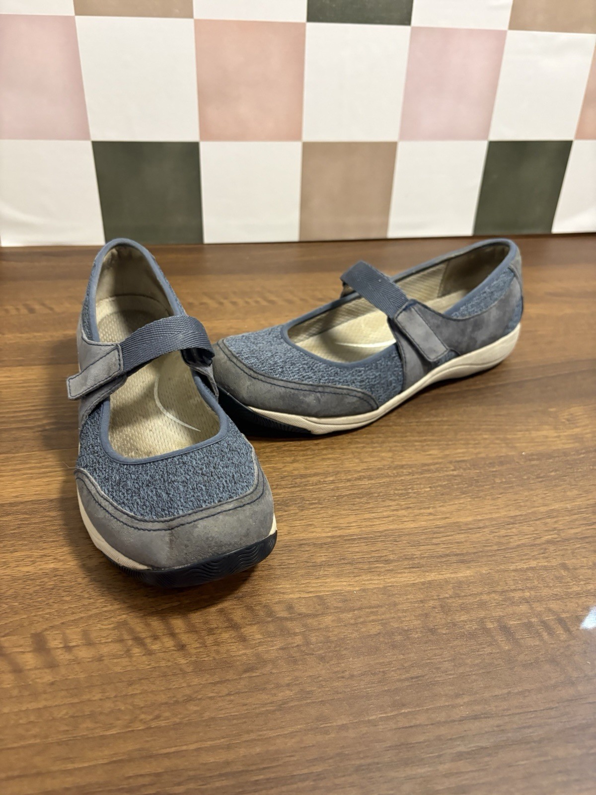 Dansko Womens Mary Jane Shoes EU 41 Blue Gray Suede Textile Comfort Flats