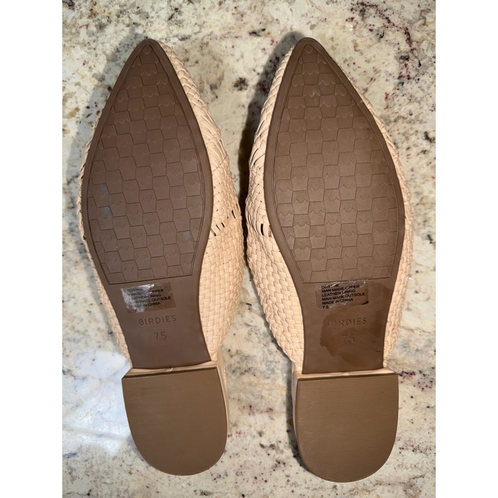 New! Birdies $150 Women’s The Dove Woven Slip-On Mule in Tan 7.5 NWOT