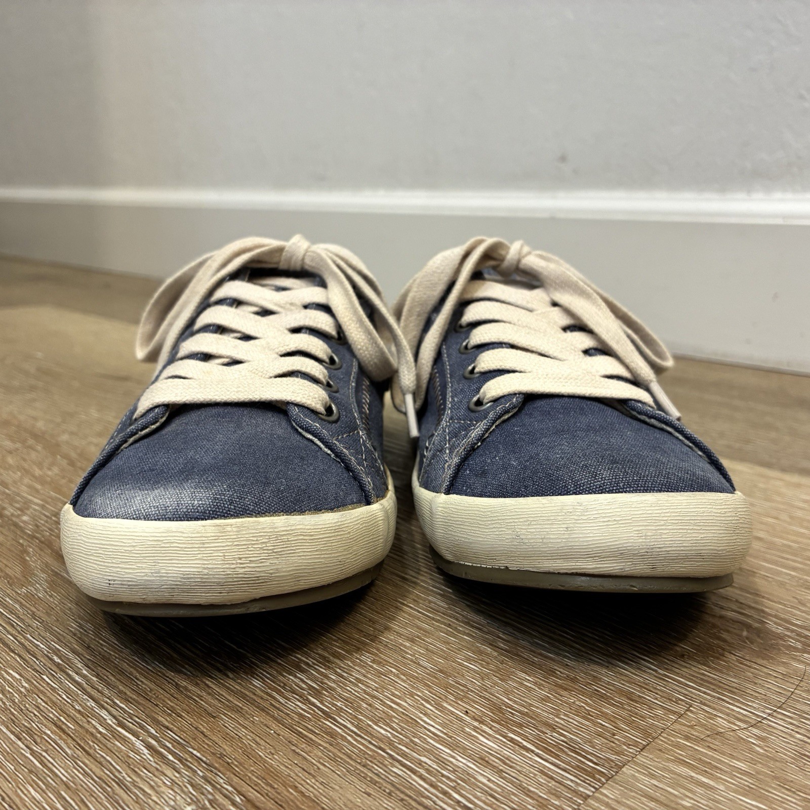 Taos Footwear Star Sneakers Blue Washed Canvas Women Shoes US 7 EU 38