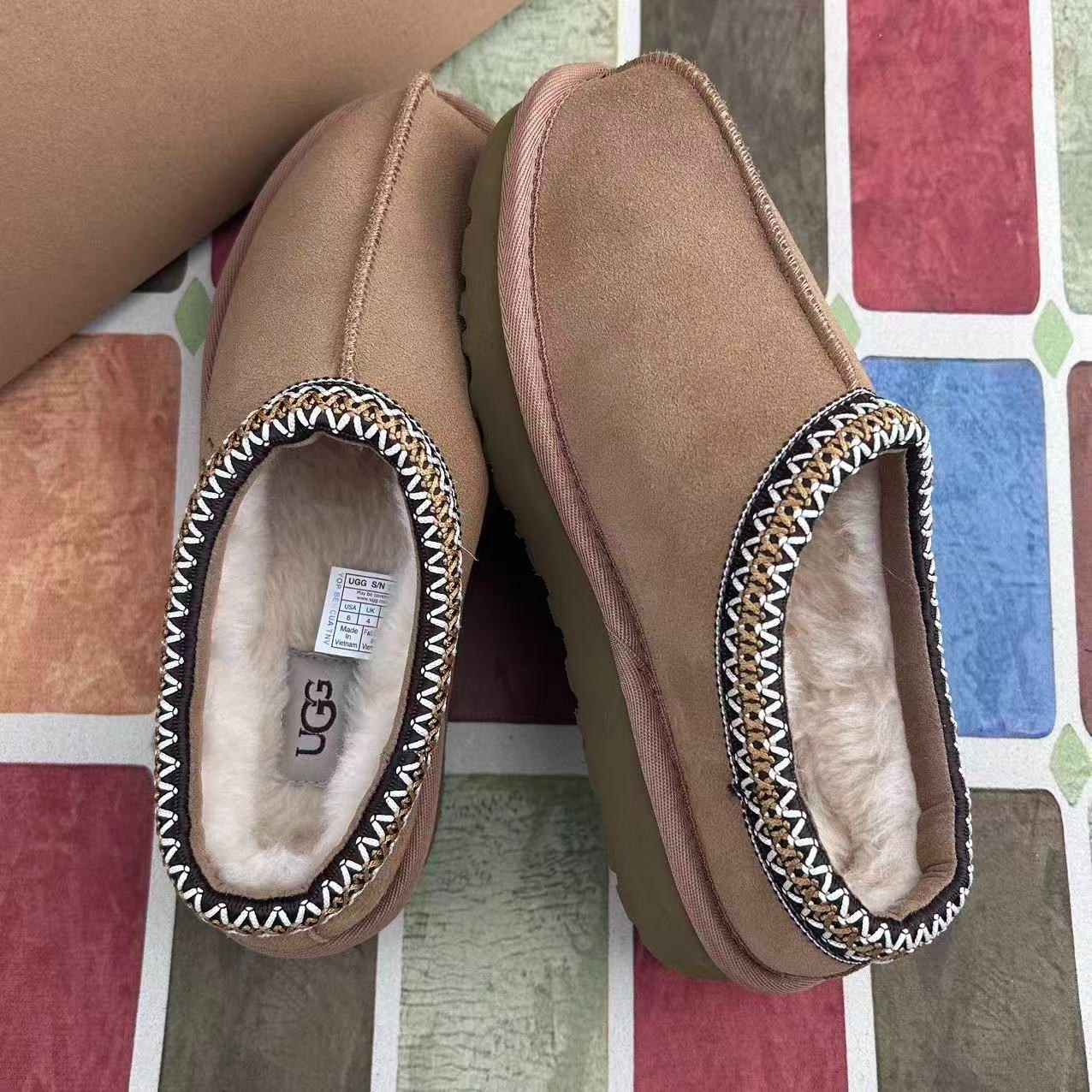 UGG Tasman II Women’s Shoes Chestnut Suede Upper Wool Slippers with Box US 6-11