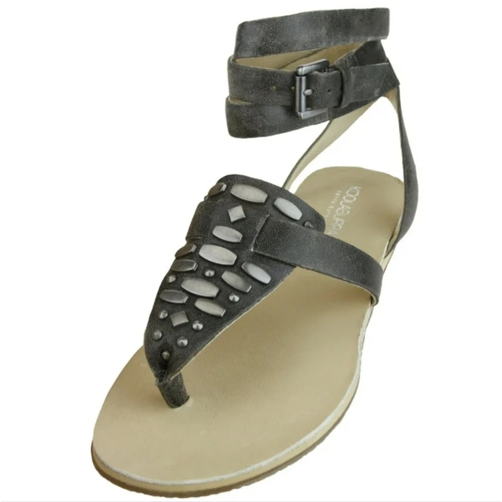 Koolaburra By UGG Acacia Leather studded ankle wrap strap sandal Great conditio