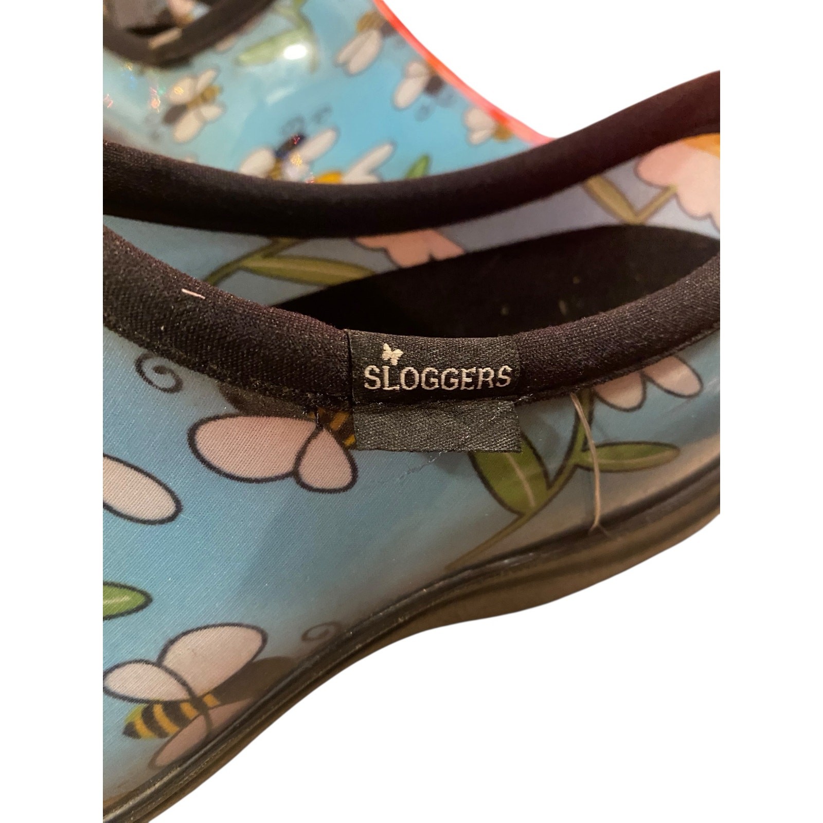 Sloggers Bee Blue Womens Slip On Shoes 10 Waterproof Recycled Nursing Garden
